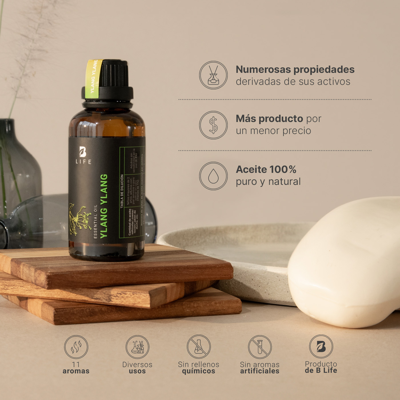 Foto 5 pulgar | Aceite Esencial |  Ingredientes Puros Y Naturales, Aromalogía De 50 Ml. Aceite Esencial Ylang Ylang B Life