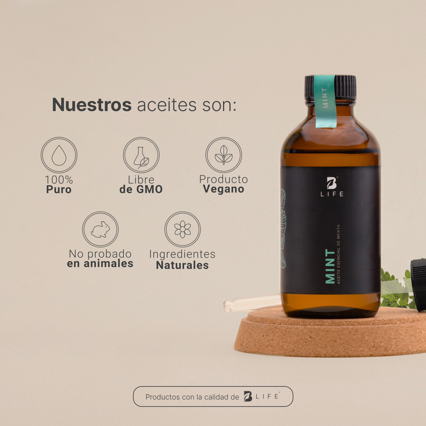 Foto 5 | Aceite Esencial | Ingredientes Puros Y Naturales, Aromalogía De 120 Ml. Aceite Esencial Menta (mint), B Life.