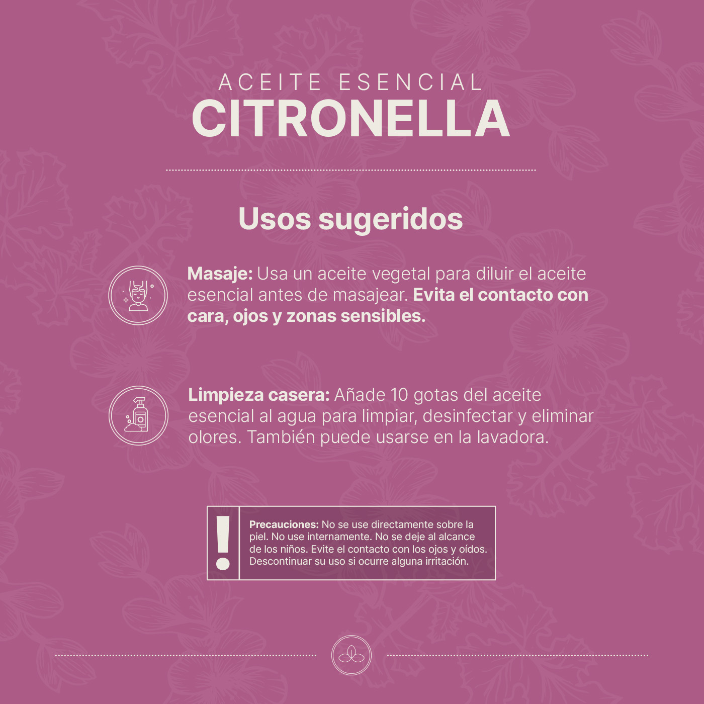 Foto 4 pulgar | Aceite Esencial | Ingredientes Puros Y Naturales, Aromalogía De 120 Ml. Aceite Esencial Citronela (citronella), B Life.