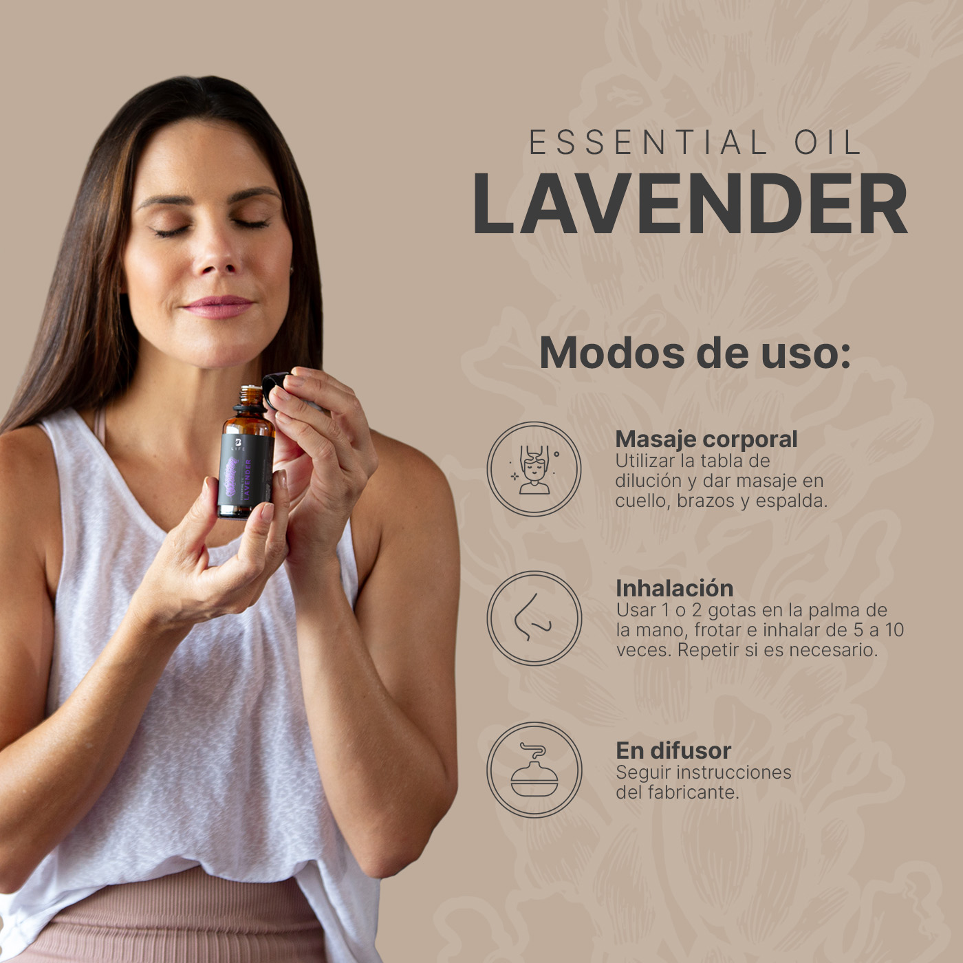 Foto 2 | Aceite Esencial | Ingredientes Puros Y Naturales, Aromalogía De 50 Ml. Aceite Esencial Lavanda (lavender), B Life.