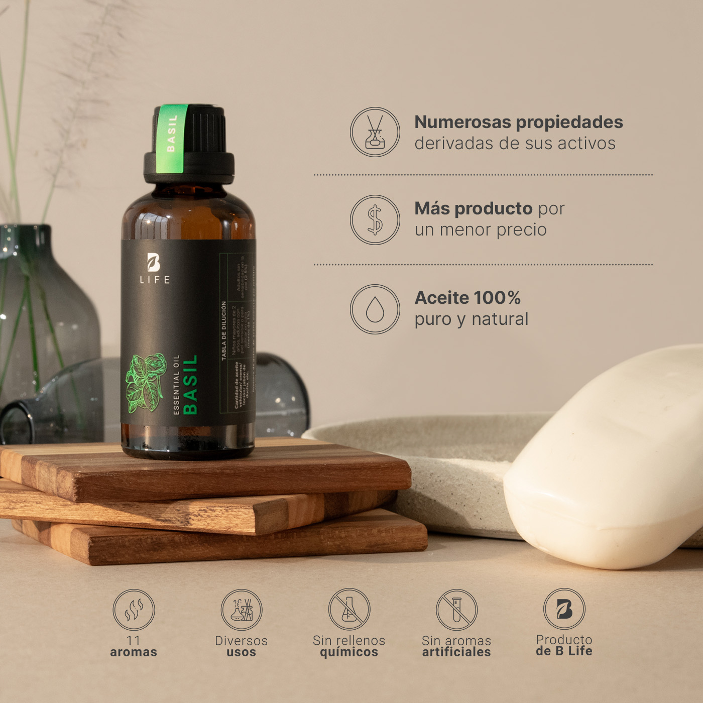 Foto 3 | Aceite Esencial B Life Basil de 50 ml