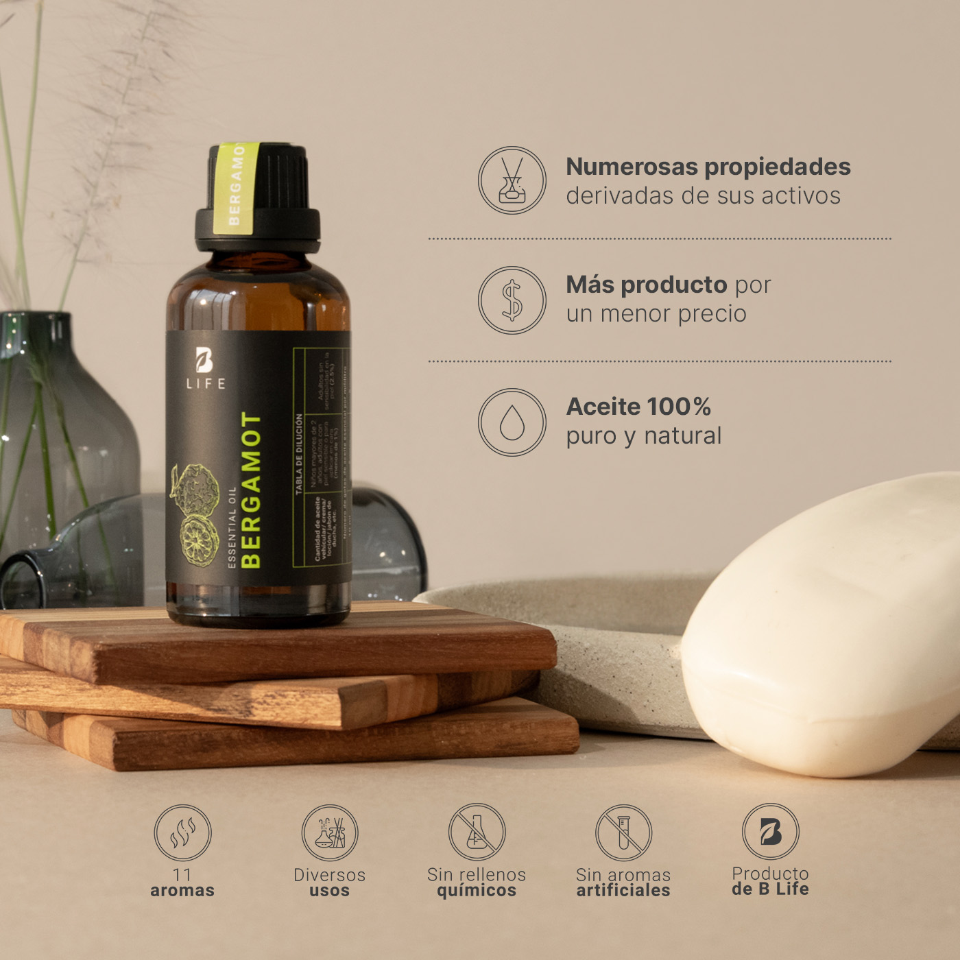 Foto 5 pulgar | Aceite Esencial B Life Bergamota de 50 ml