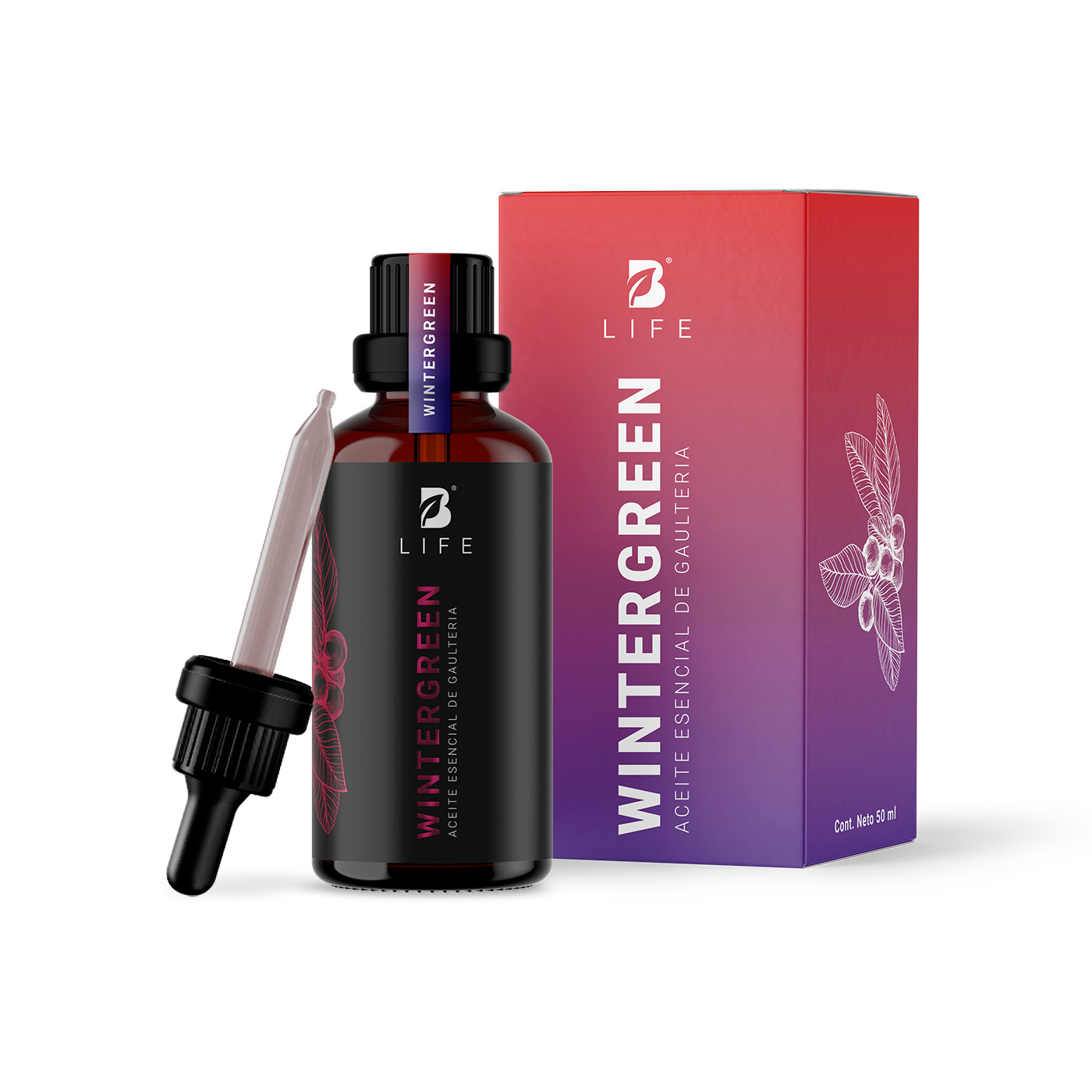 Aceite Esencial | Ingredientes Puros Y Naturales, Aromalogía De 50 Ml. Aceite Esencial Gaulteria (wintergreen) B Life.