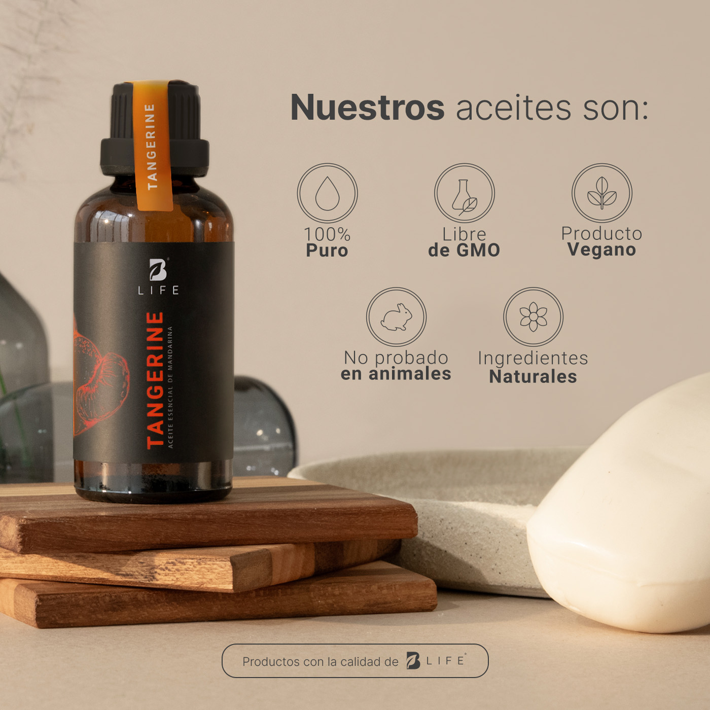 Foto 5 | Aceite Esencial | Ingredientes Puros Y Naturales De 50 Ml. Aceite Esencial Mandarina (tangerine) B Life.