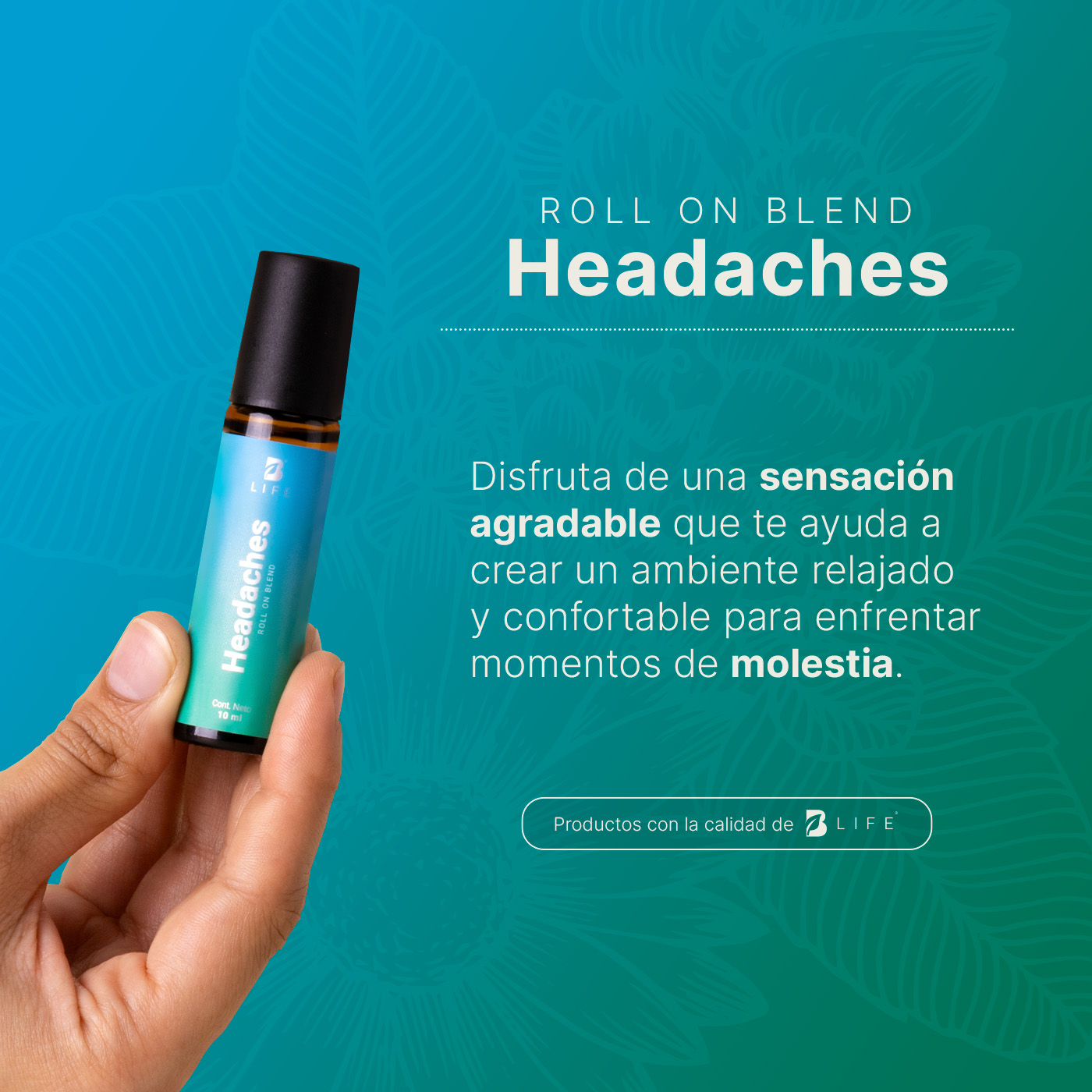 Foto 2 | Kit De 3 Roll On Corporales De 10 Ml. Aceites Esenciales Auxiliares Para Una Calma Reconfortante. Roll On Headaches B