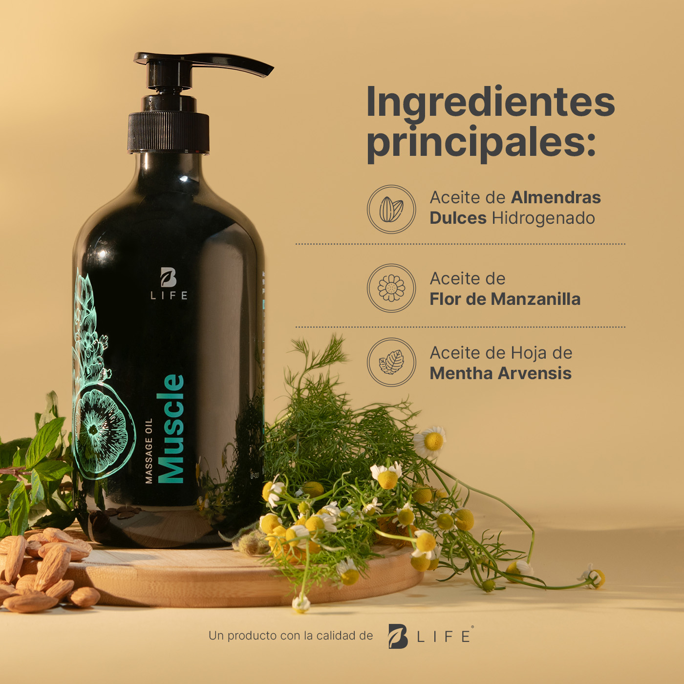 Foto 5 pulgar | Aceite Corporal De 800ml (27 Oz) . Mezcla De Aceites Naturales Para Masaje Muscular. Muscle Massage Oil. B Life.