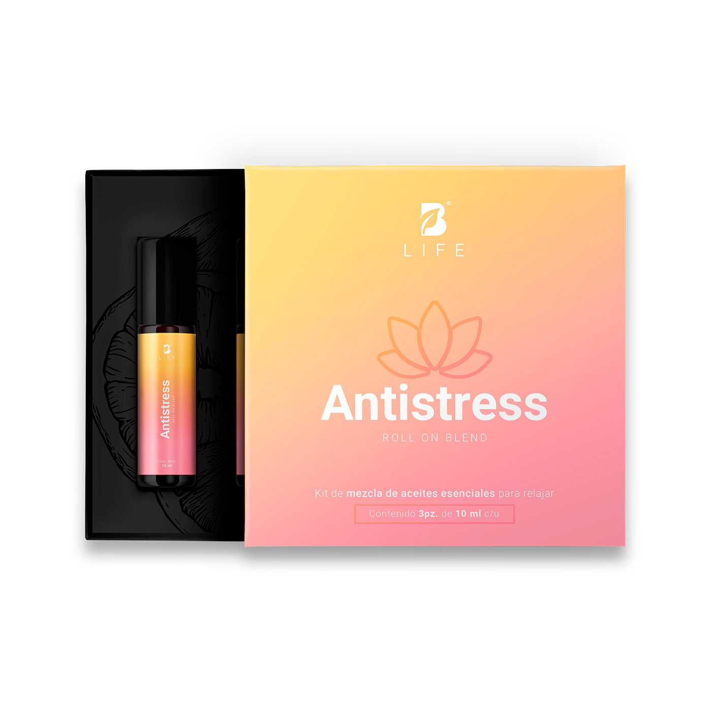 Foto 1 | Kit De 3 Roll On Corporales De 10 Ml. Aceites Esenciales Auxiliares Para El Estres. Roll On Antistress B Life