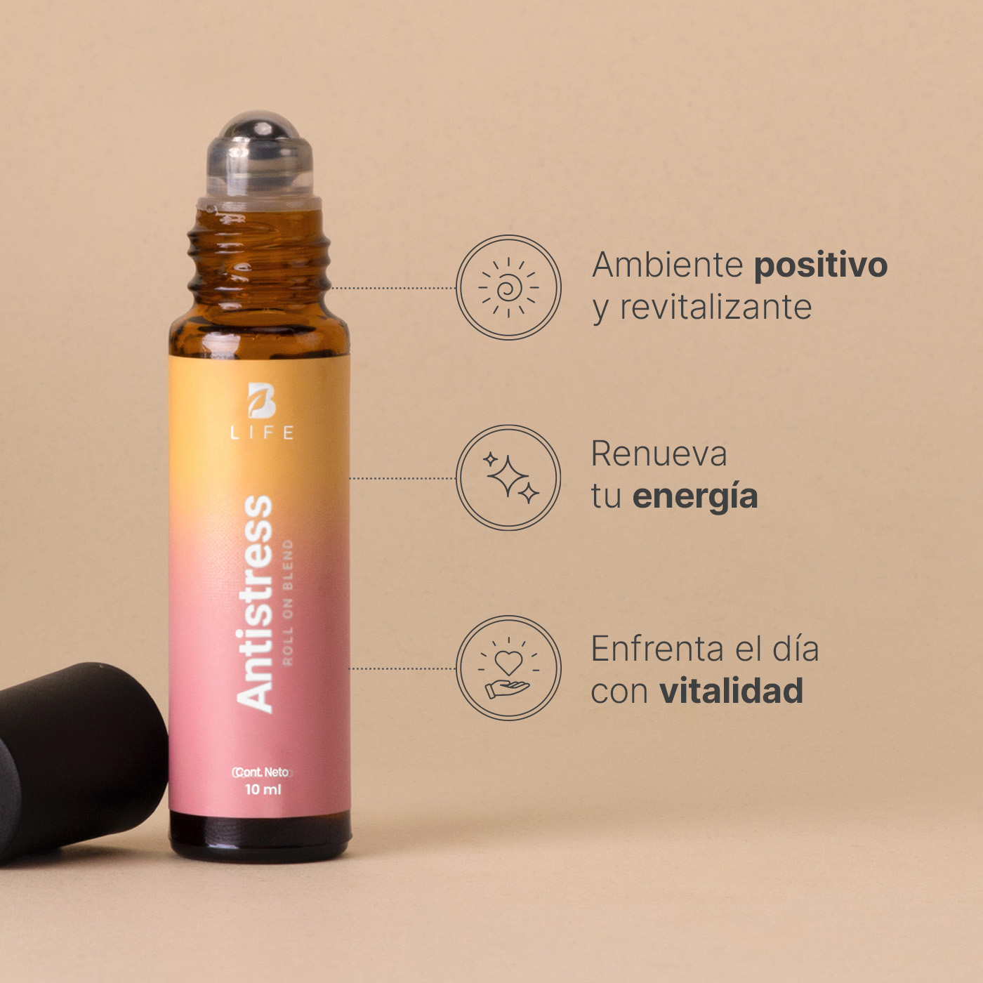 Foto 6 pulgar | Kit De 3 Roll On Corporales De 10 Ml. Aceites Esenciales Auxiliares Para El Estres. Roll On Antistress B Life