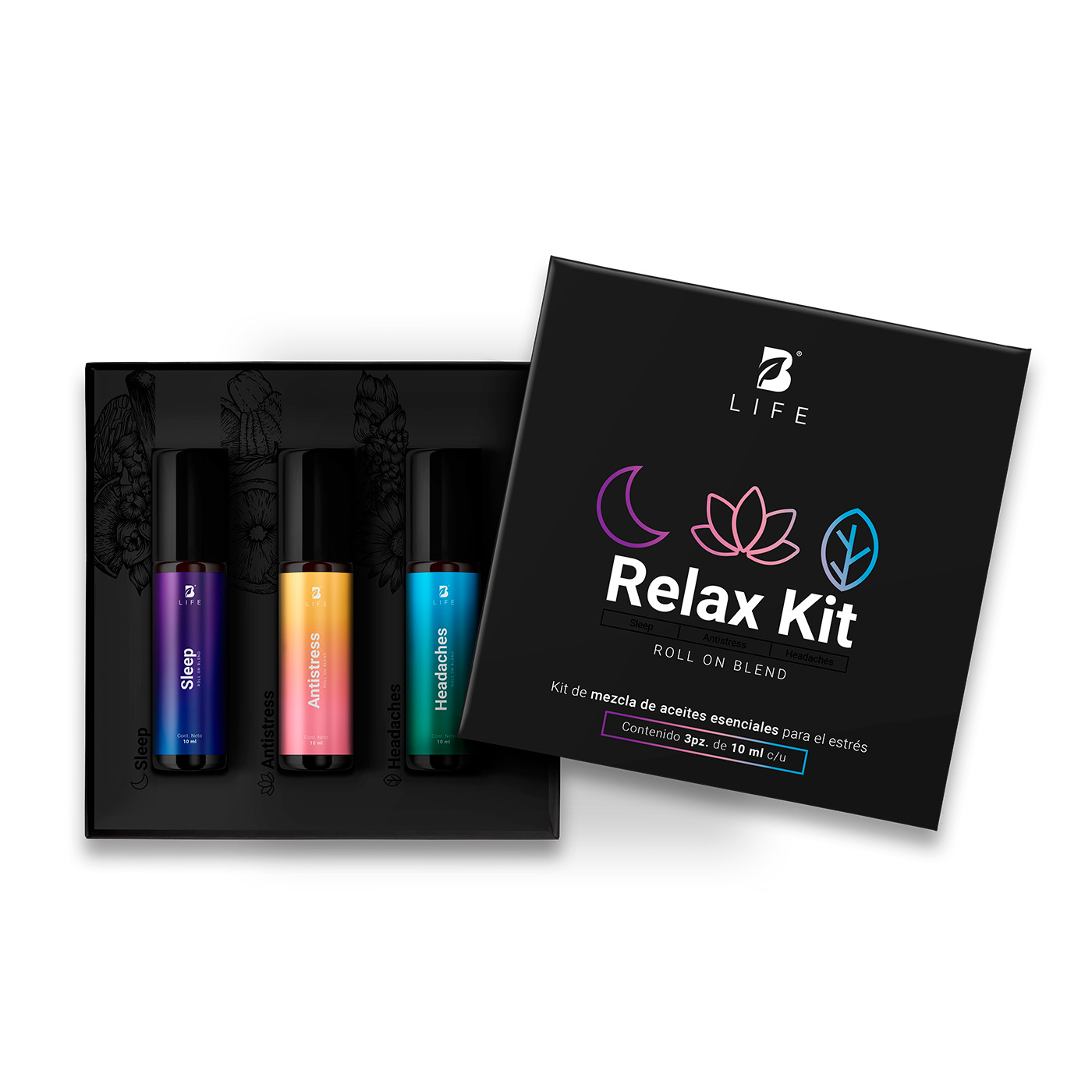 Foto 1 | Kit De 3 Roll On Corporales De 10 Ml. Aceites Esenciales Auxiliares En La Relajacion. Roll On Relax B Life
