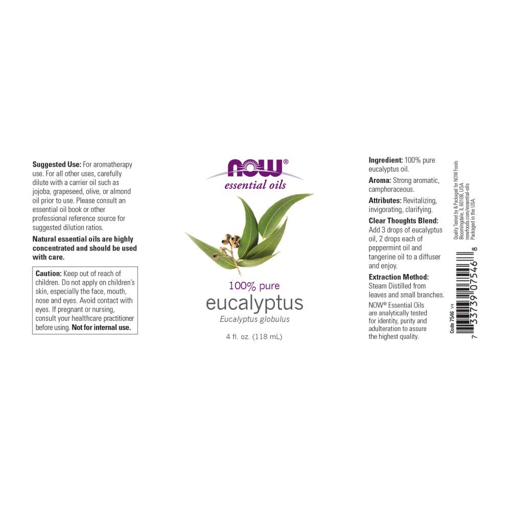 Foto 3 pulgar | Aceite Esencial Now Foods Eucalyptus Globulus 120 Ml - Venta Internacional.