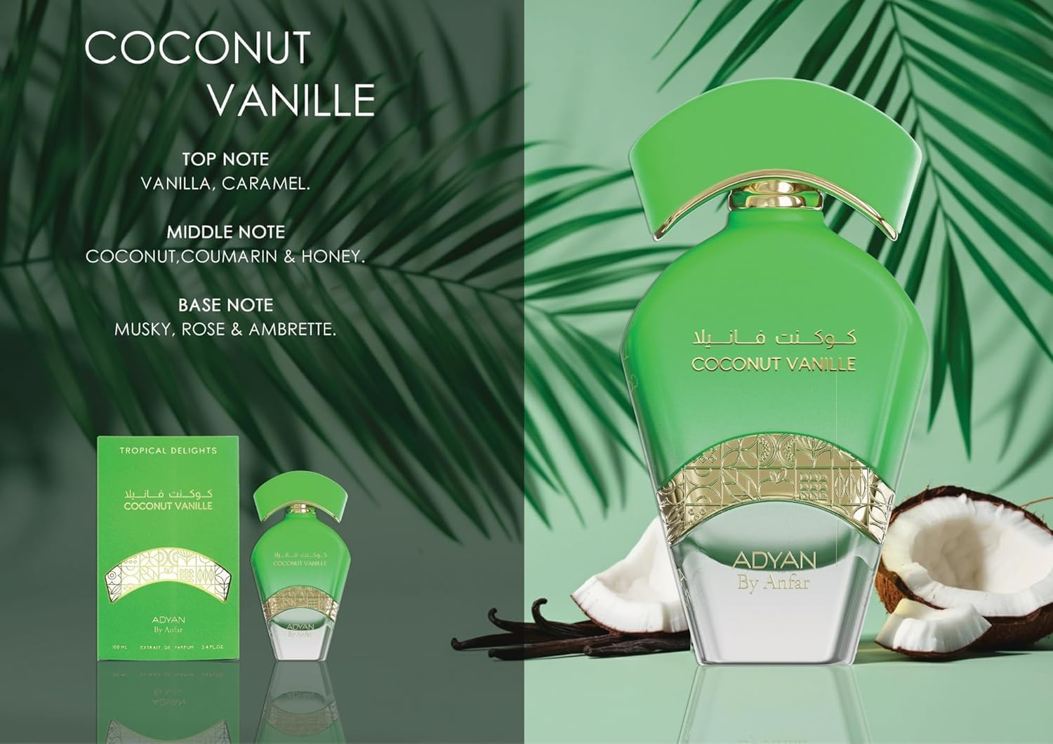 Foto 4 pulgar | Perfume Adyan Coconut Vanille Eau De Parfum, 100 Ml, Unisex - Venta Internacional.