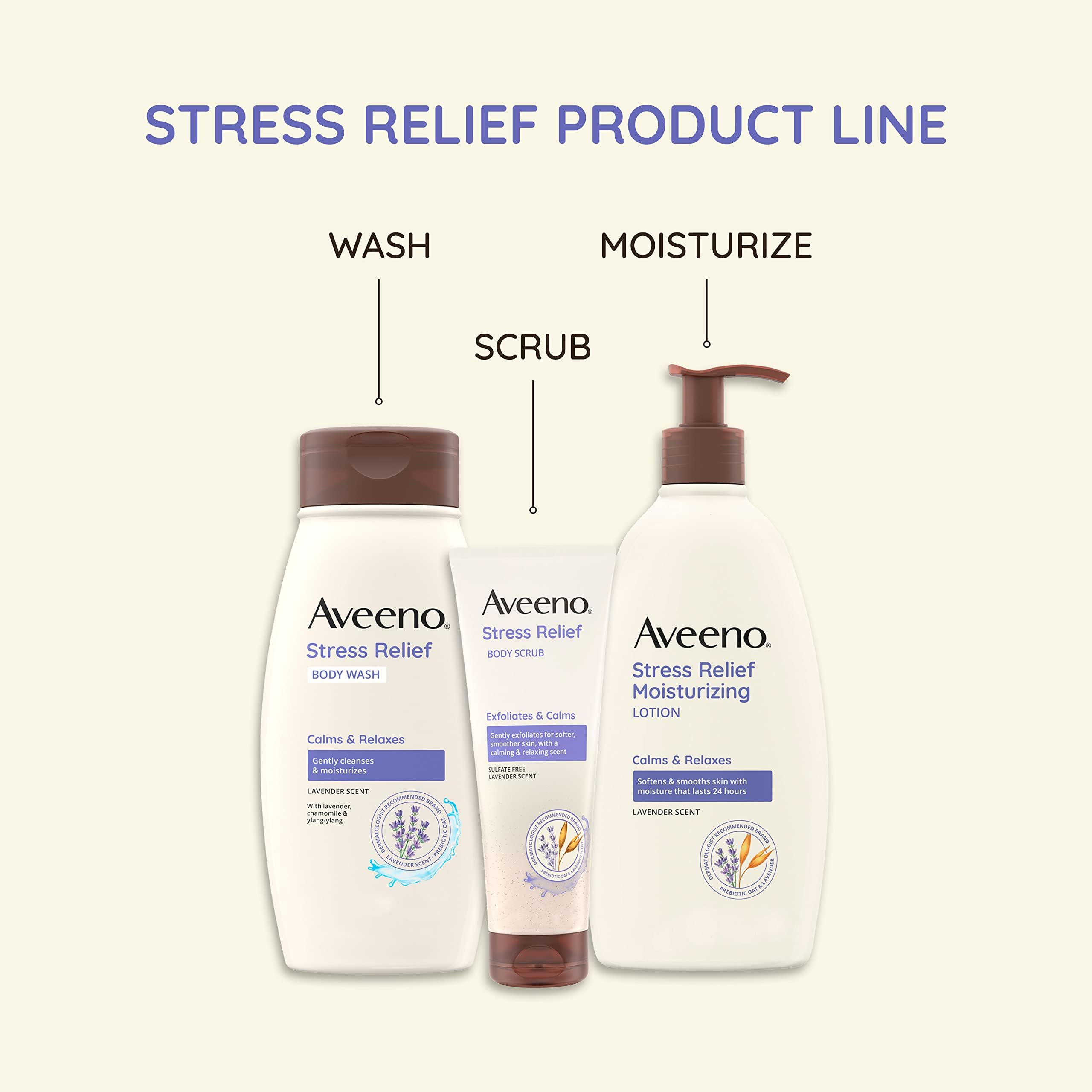 Foto 7 pulgar | Loción Corporal Aveeno Stress Relief Hidratante 540 Ml (paquete De 3) - Venta Internacional.