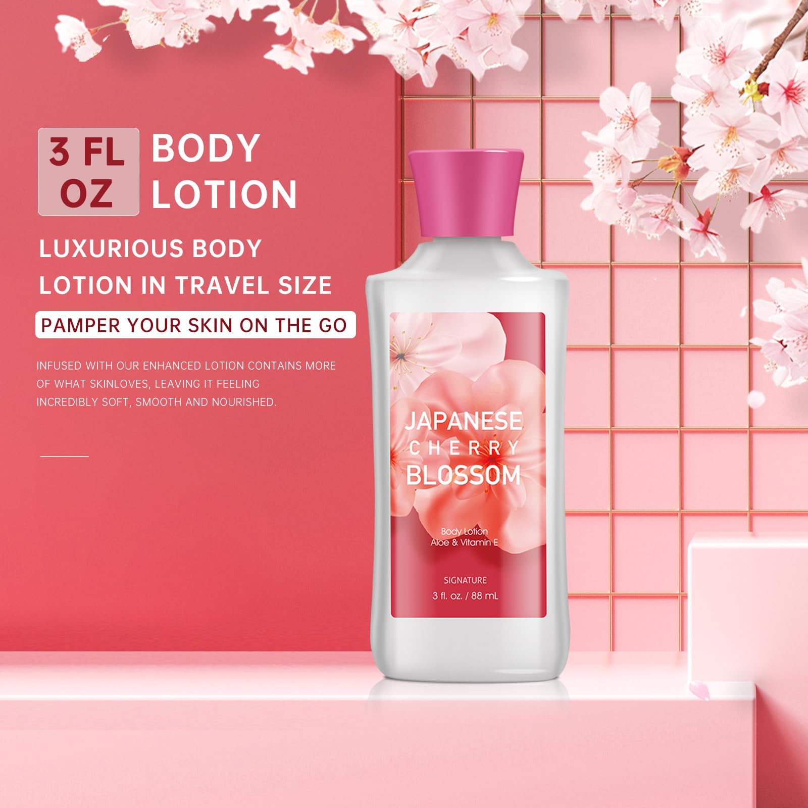 Foto 7 pulgar | Set De Regalo Para Baño Y Cuerpo Con Flor De Cerezo Japonés, 3 Piezas - Venta Internacional.