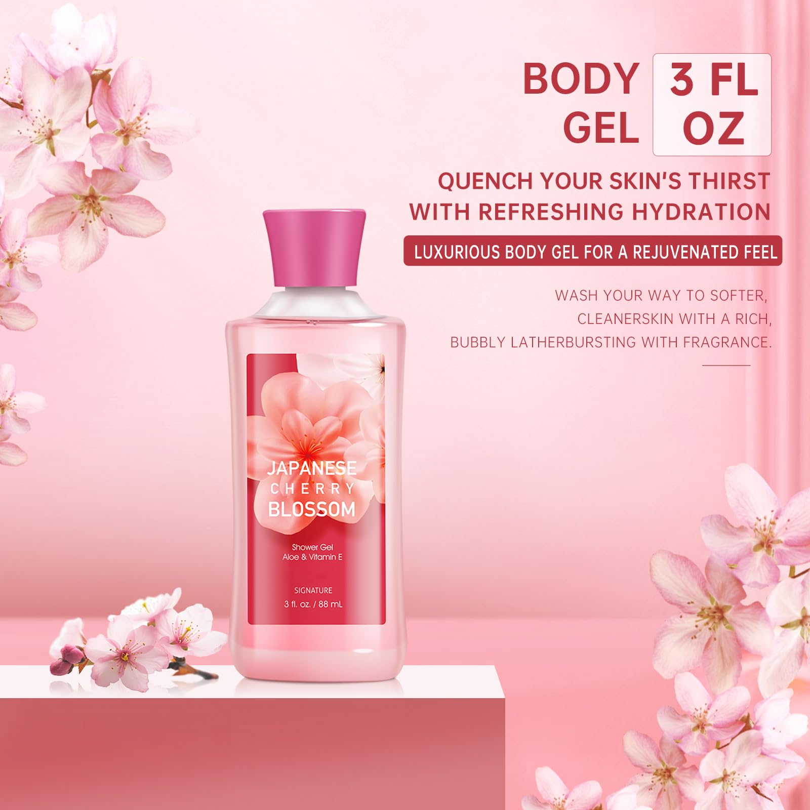 Foto 8 pulgar | Set De Regalo Para Baño Y Cuerpo Con Flor De Cerezo Japonés, 3 Piezas - Venta Internacional.