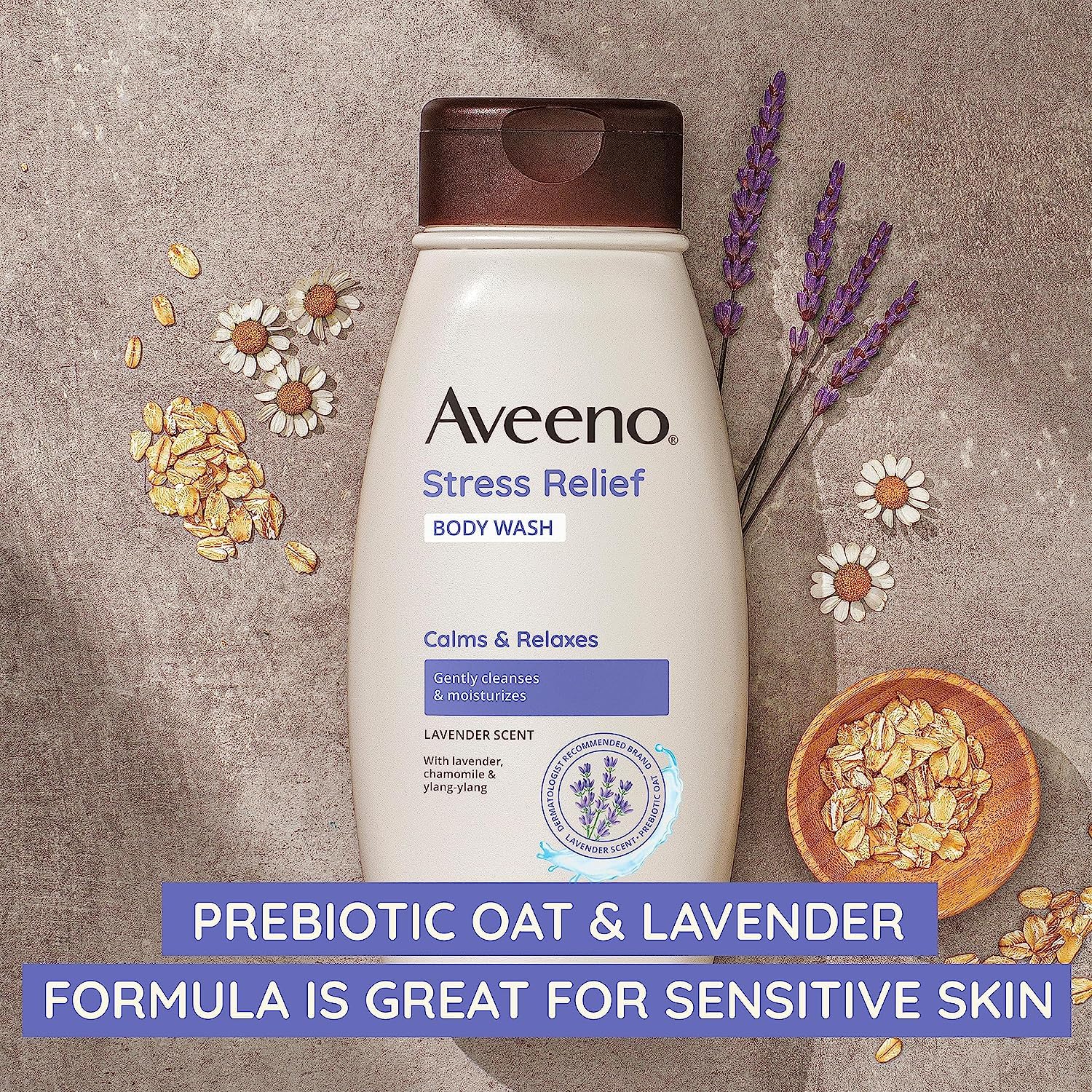 Foto 5 pulgar | Gel De Baño Aveeno Stress Relief Calma Y Relaja 530 Ml - Venta Internacional.