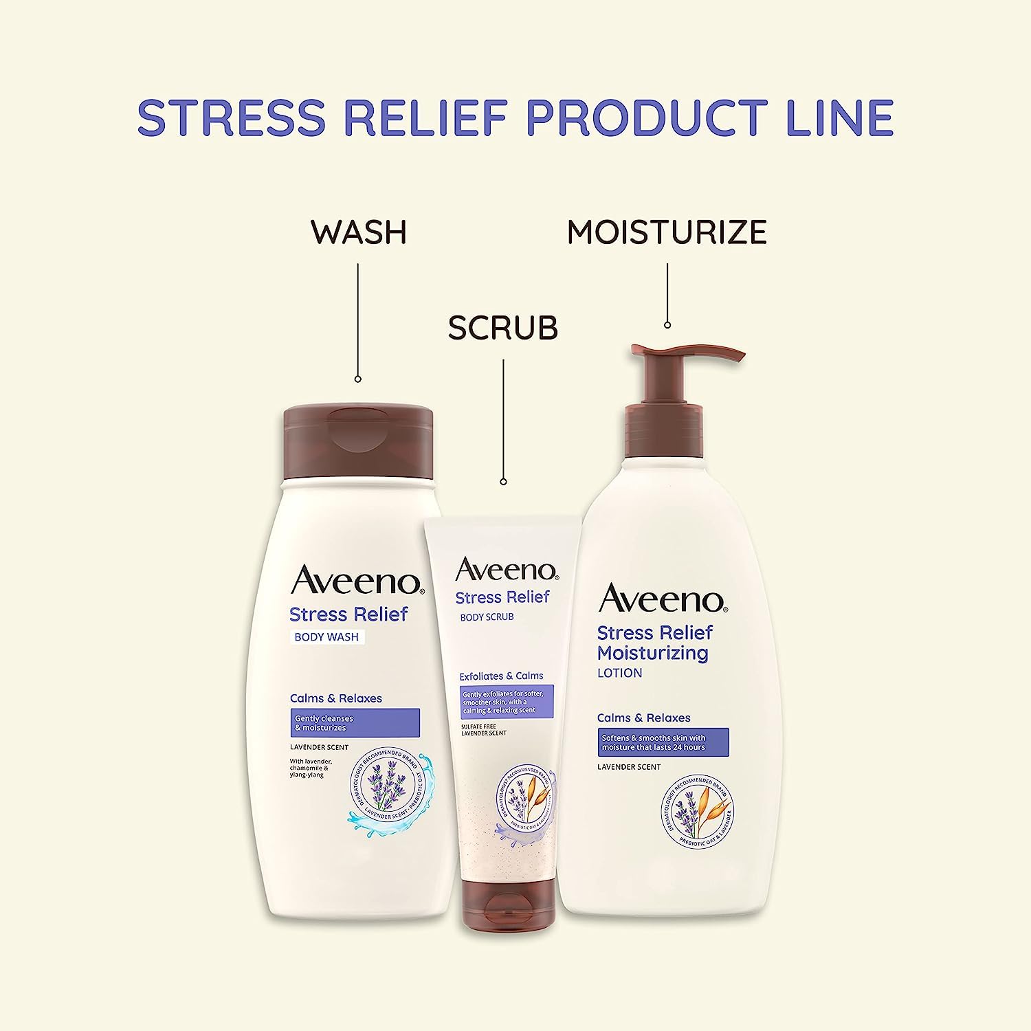 Foto 6 pulgar | Gel De Baño Aveeno Stress Relief Calma Y Relaja 530 Ml - Venta Internacional.