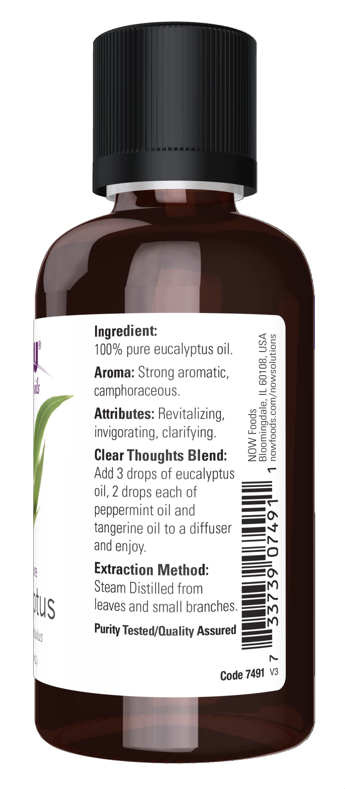 Foto 4 pulgar | Aceite Esencial Now De Eucalipto 100% Puro Vegano, 60 Ml - Venta Internacional.