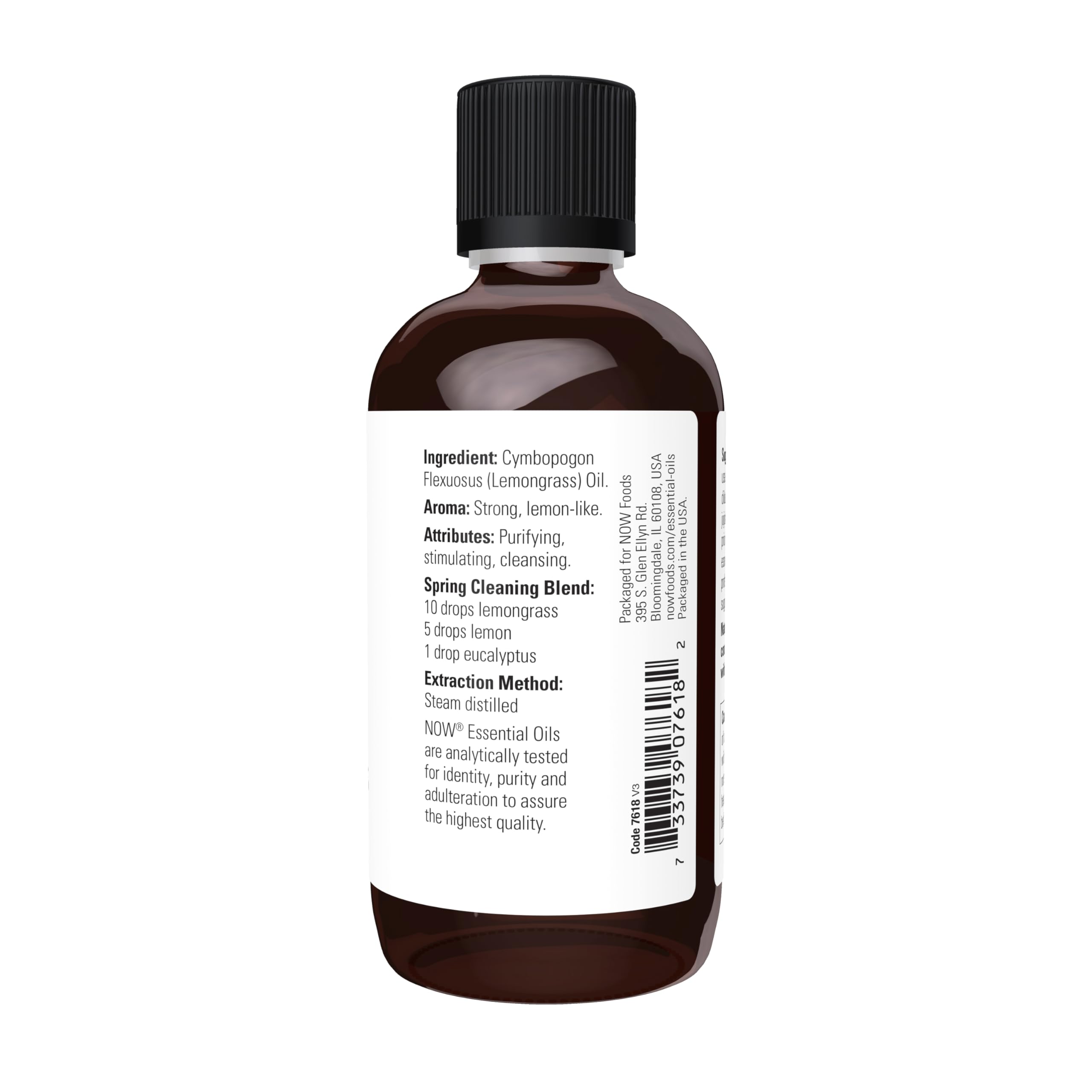 Foto 3 pulgar | Aceite Esencial Now Foods Lemongrass 100% Puro, 120 Ml - Venta Internacional.