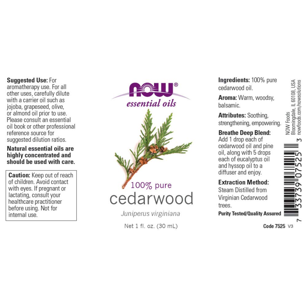 Foto 3 pulgar | Aceite Esencial Now Foods Cedarwood 30 Ml - Venta Internacional.