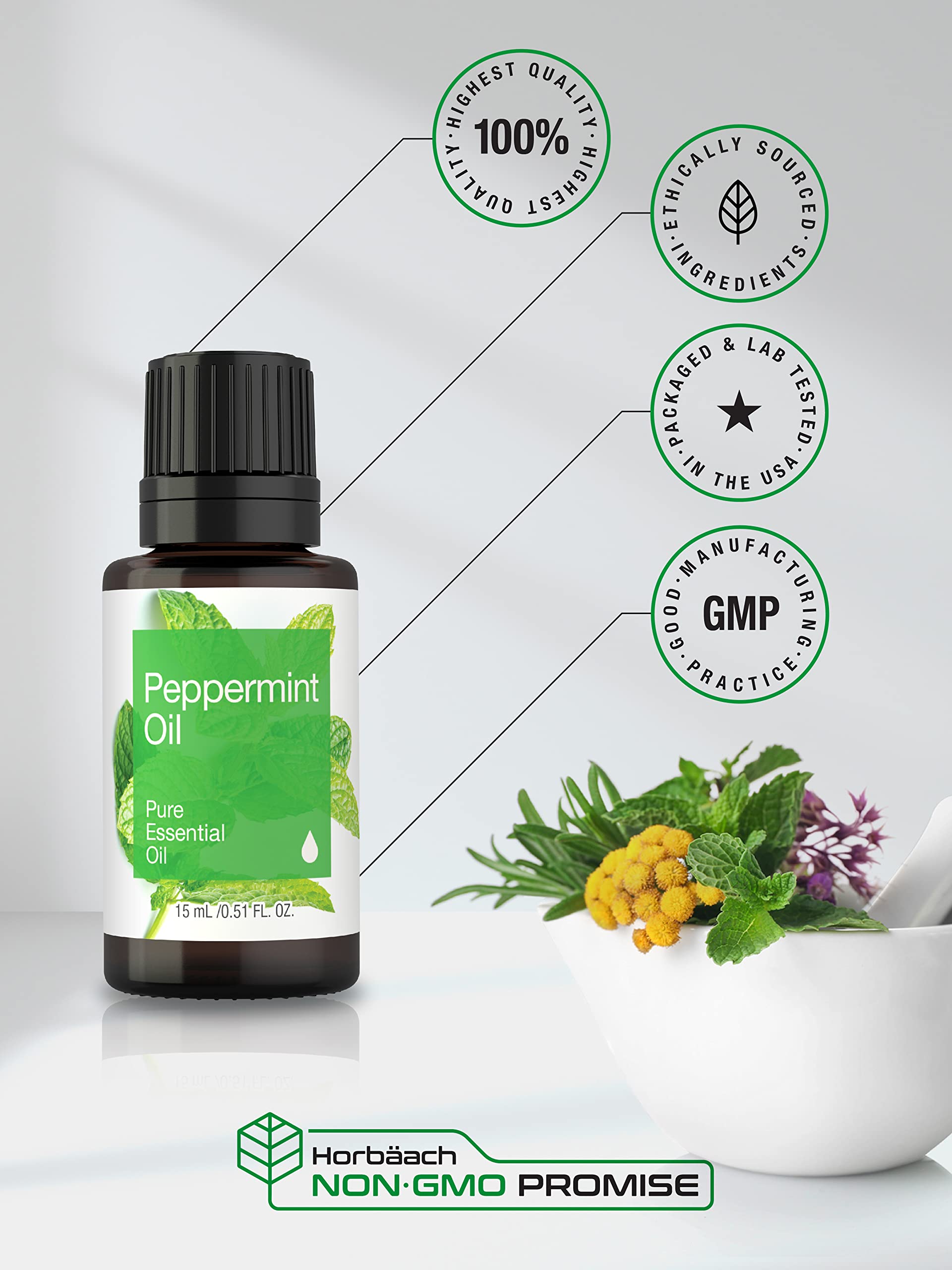 Foto 6 pulgar | Aceite Esencial Horbäach Peppermint 15 Ml Para Masaje, Baño Y Difusor - Venta Internacional.