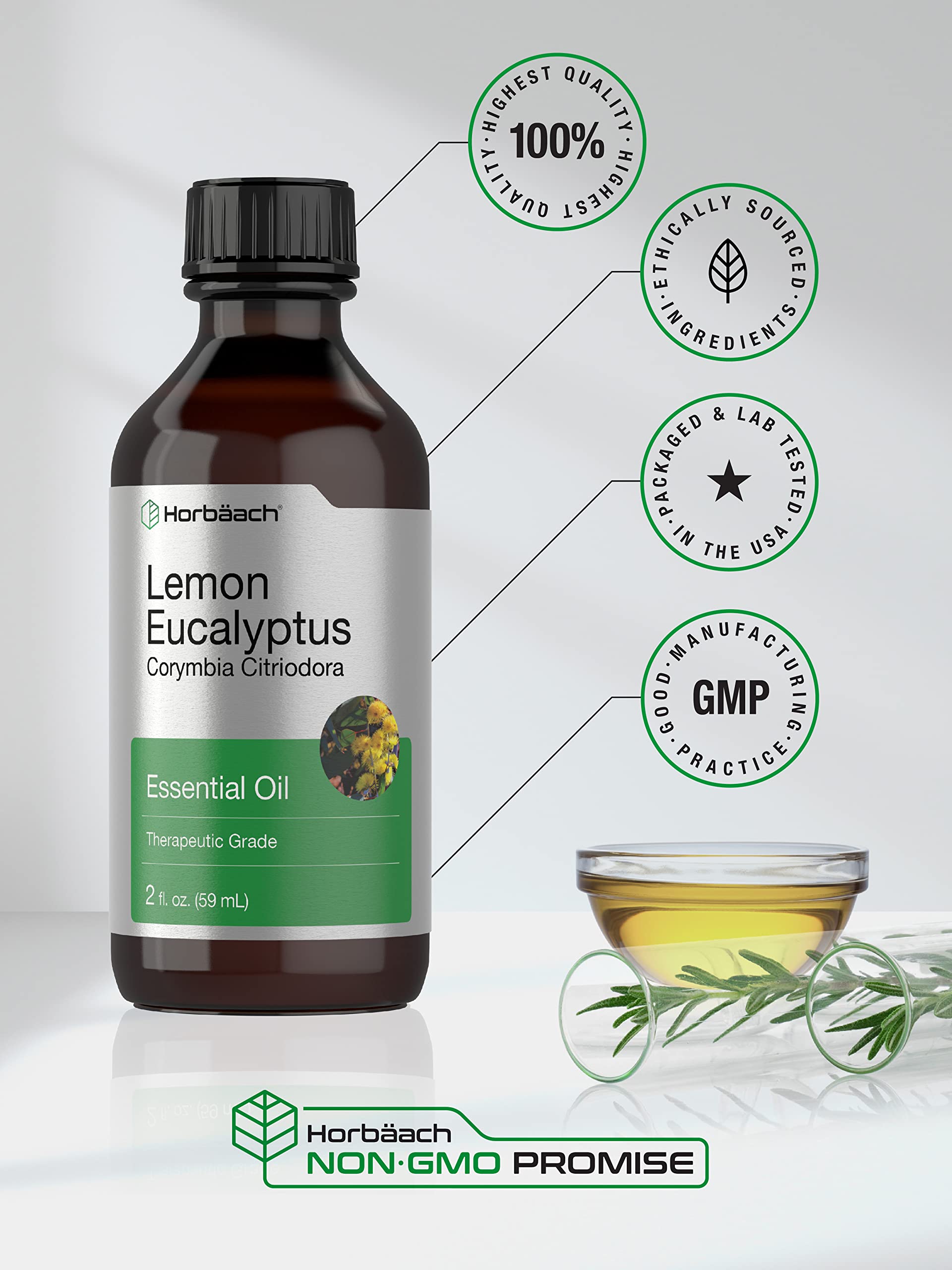 Foto 6 pulgar | Aceite Esencial Horbäach, Limón Y Eucalipto, 60 Ml, Grado Terapéutico - Venta Internacional.