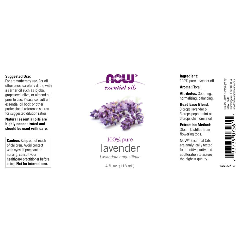 Foto 3 pulgar | Aceite Esencial Now Foods Lavanda 120 Ml Con Gotero - Venta Internacional.