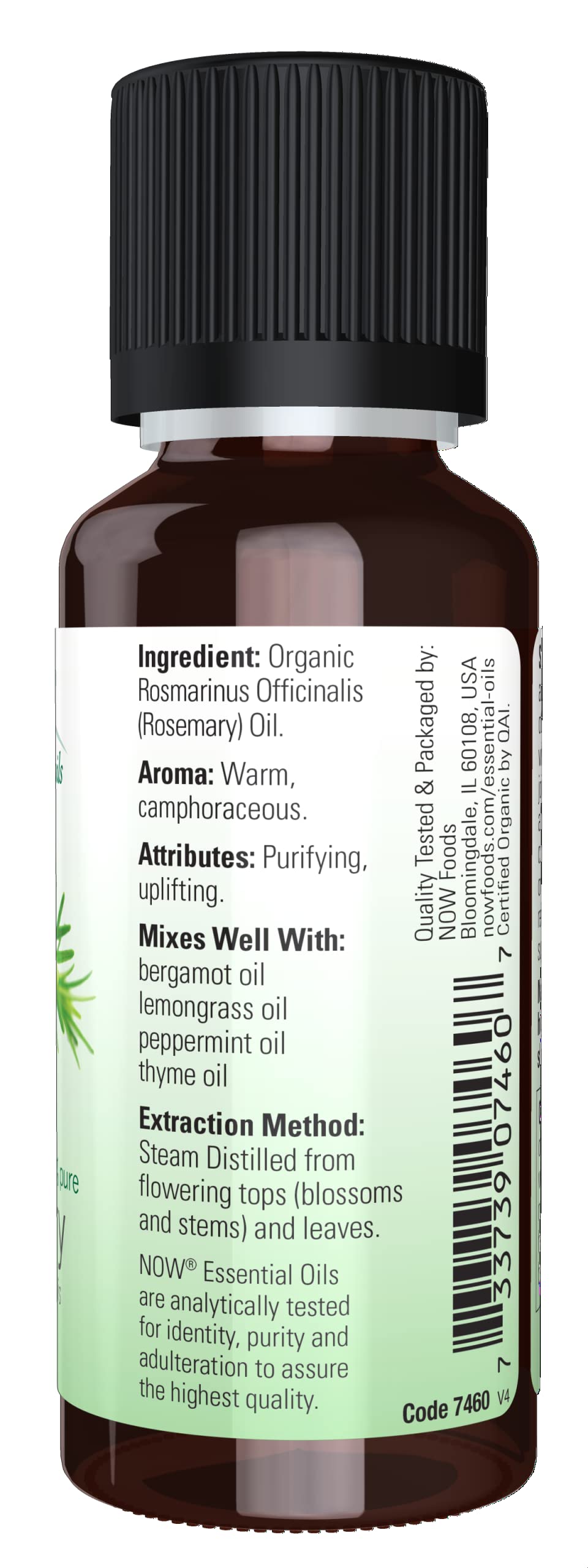 Foto 3 pulgar | Aceite Esencial Now Foods De Romero Orgánico, 30 Ml, 100% Puro - Venta Internacional.