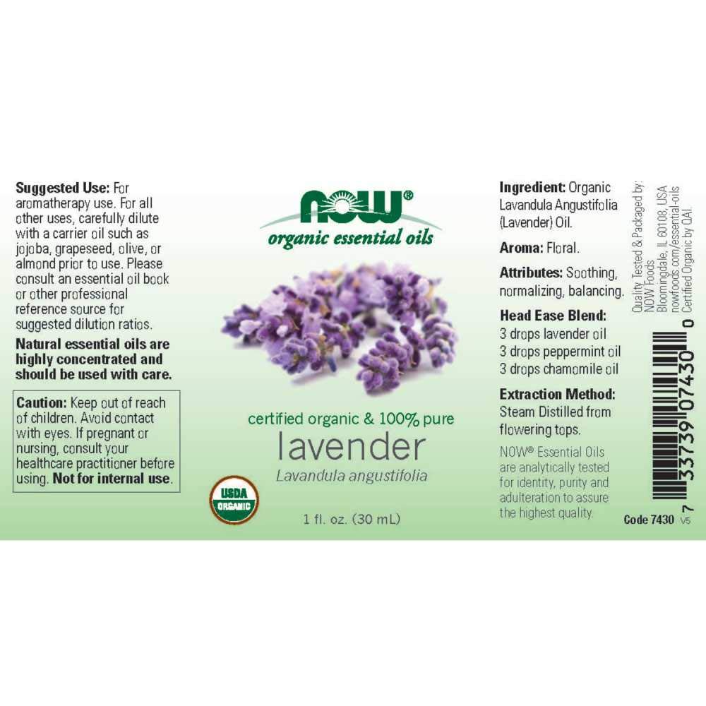 Foto 3 pulgar | Aceite Esencial Now Foods De Lavanda Orgánica, 30 Ml, 100% Puro - Venta Internacional.