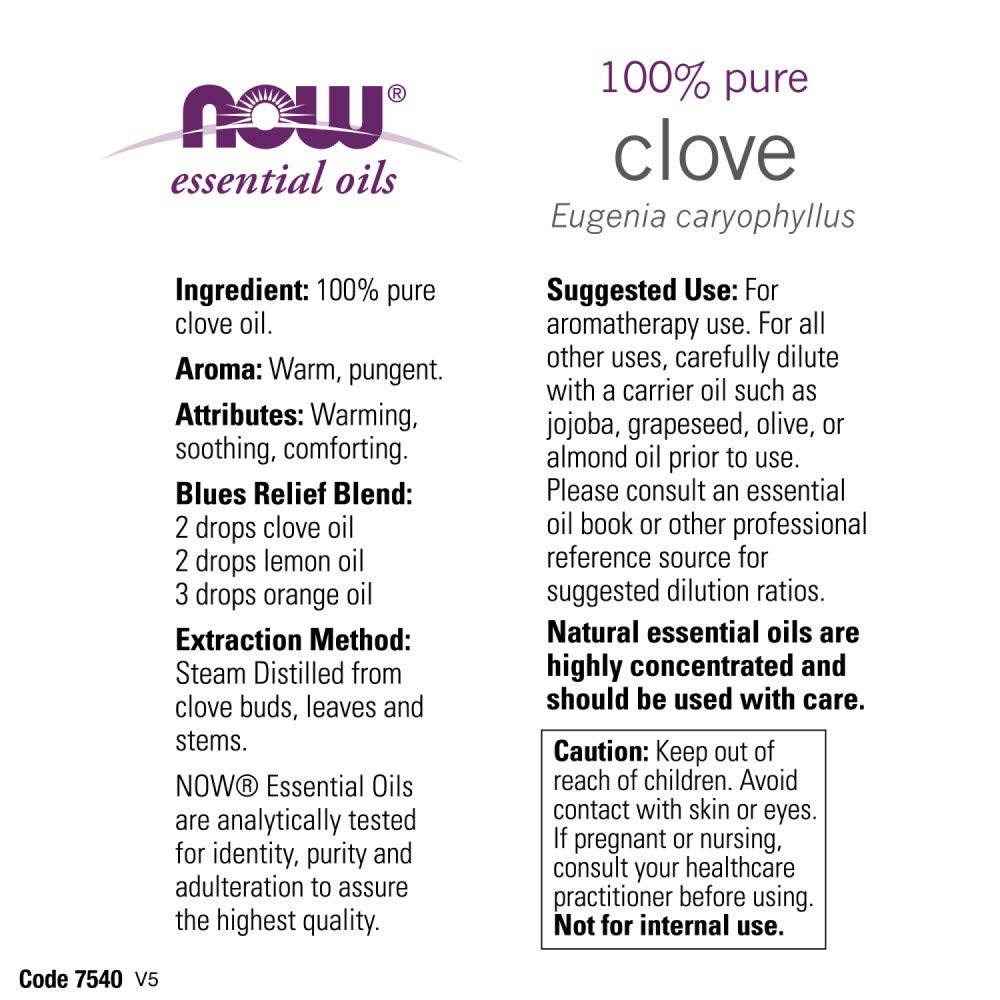 Foto 3 pulgar | Aceite Esencial Now Foods Clavo, 30 Ml, 100% Vegano Puro - Venta Internacional.