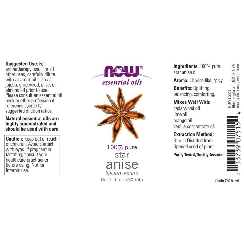 Foto 3 pulgar | Aceite Esencial Now Foods De Anís, 30 Ml, 100% Vegano Puro - Venta Internacional.