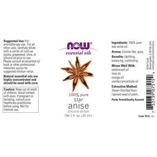 Foto 2 | Aceite Esencial Now Foods De Anís, 30 Ml, 100% Vegano Puro - Venta Internacional.