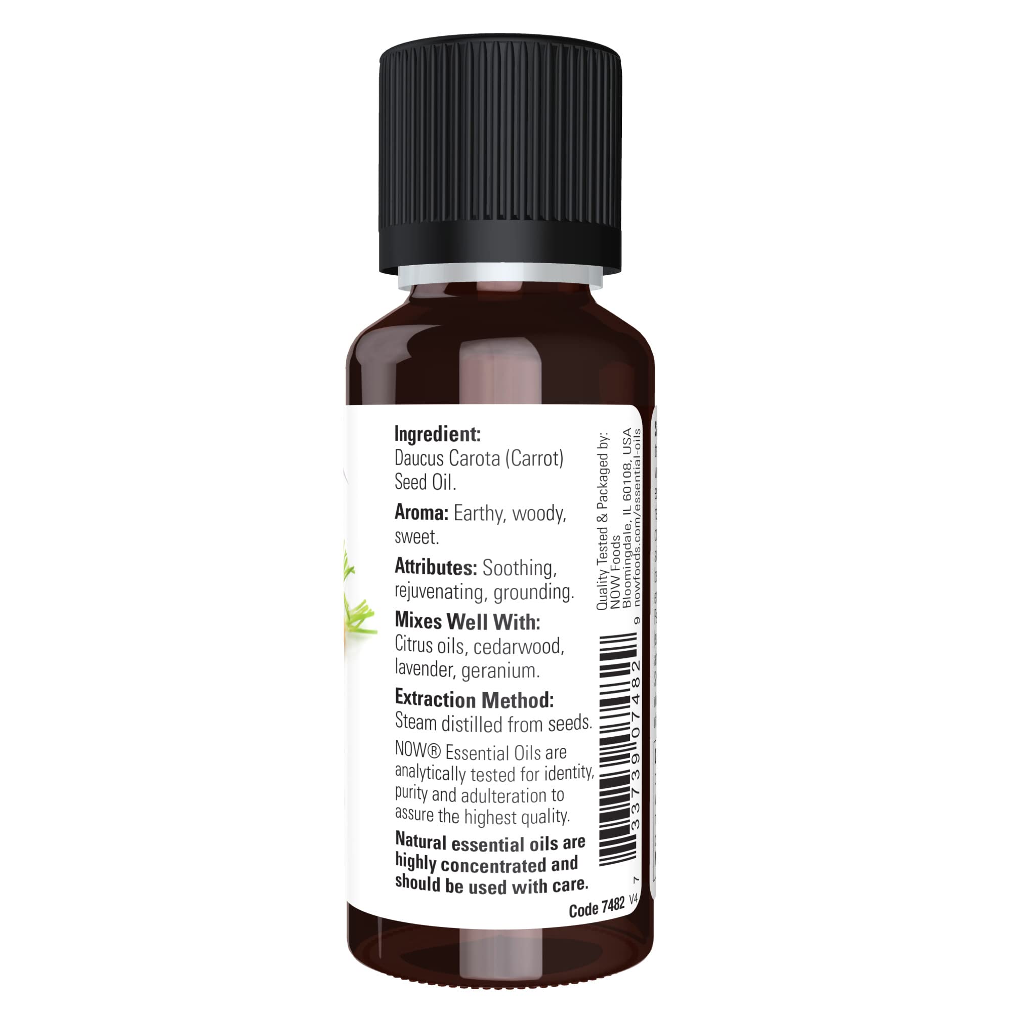 Foto 3 pulgar | Aceite Esencial Now Foods De Semillas De Zanahoria, 30 Ml, 100% Vegano Puro - Venta Internacional.