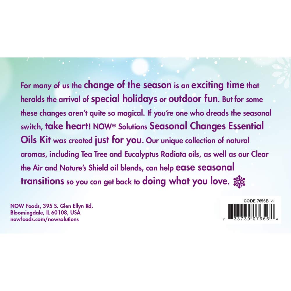 Foto 3 | Kit De Aromaterapia Now Essential Oils Seasonal Changes, 4 X 10 Ml - Venta Internacional.