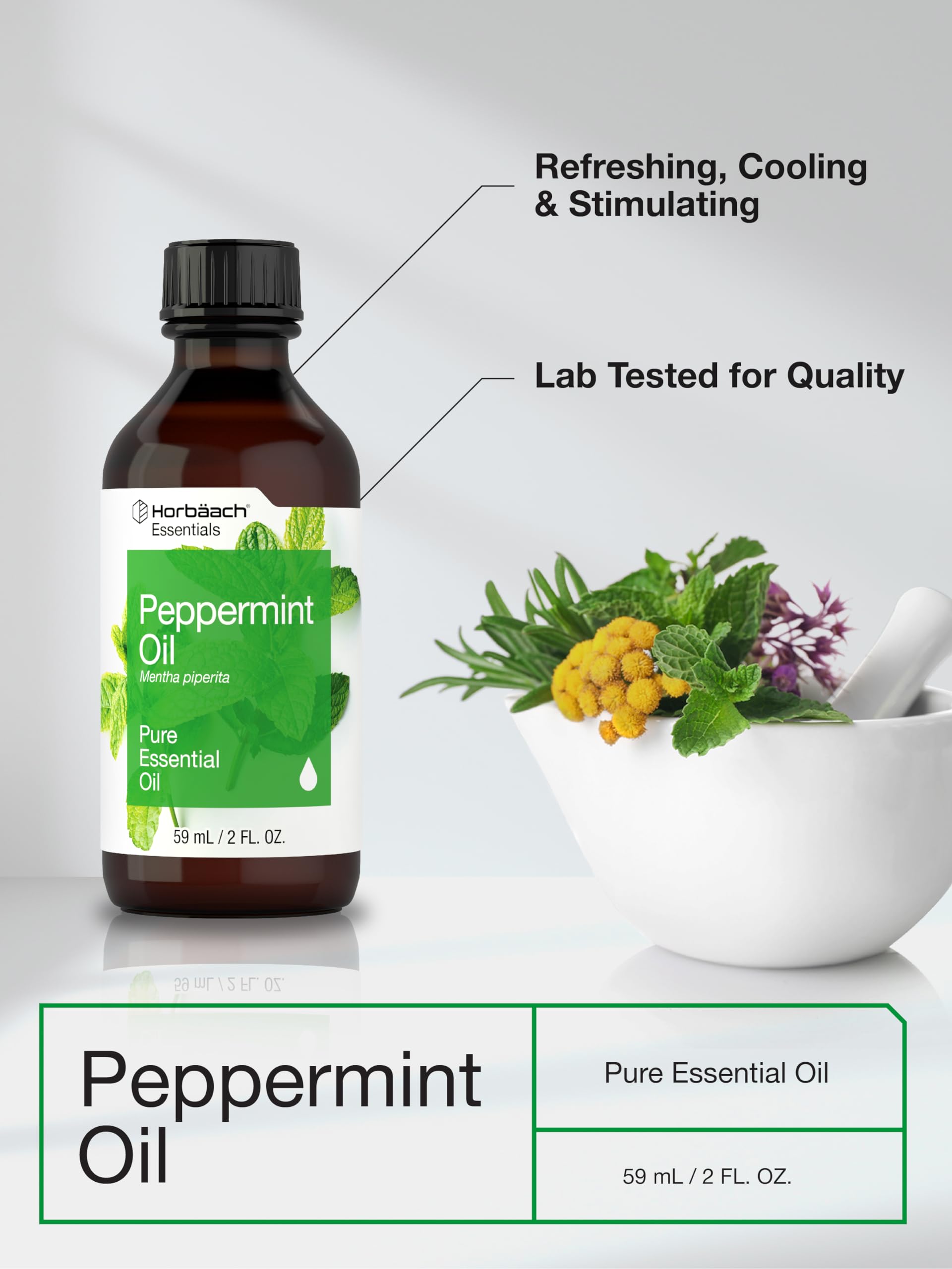 Foto 5 pulgar | Aceite Esencial Horbäach Peppermint 60 Ml Puro Para Aromaterapia - Venta Internacional.