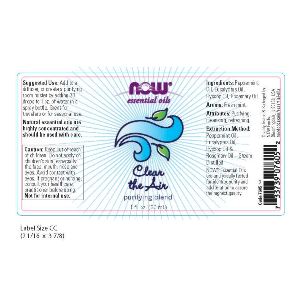 Foto 3 pulgar | Mezcla De Aceites Esenciales Now Clear The Air 30 Ml - Venta Internacional.