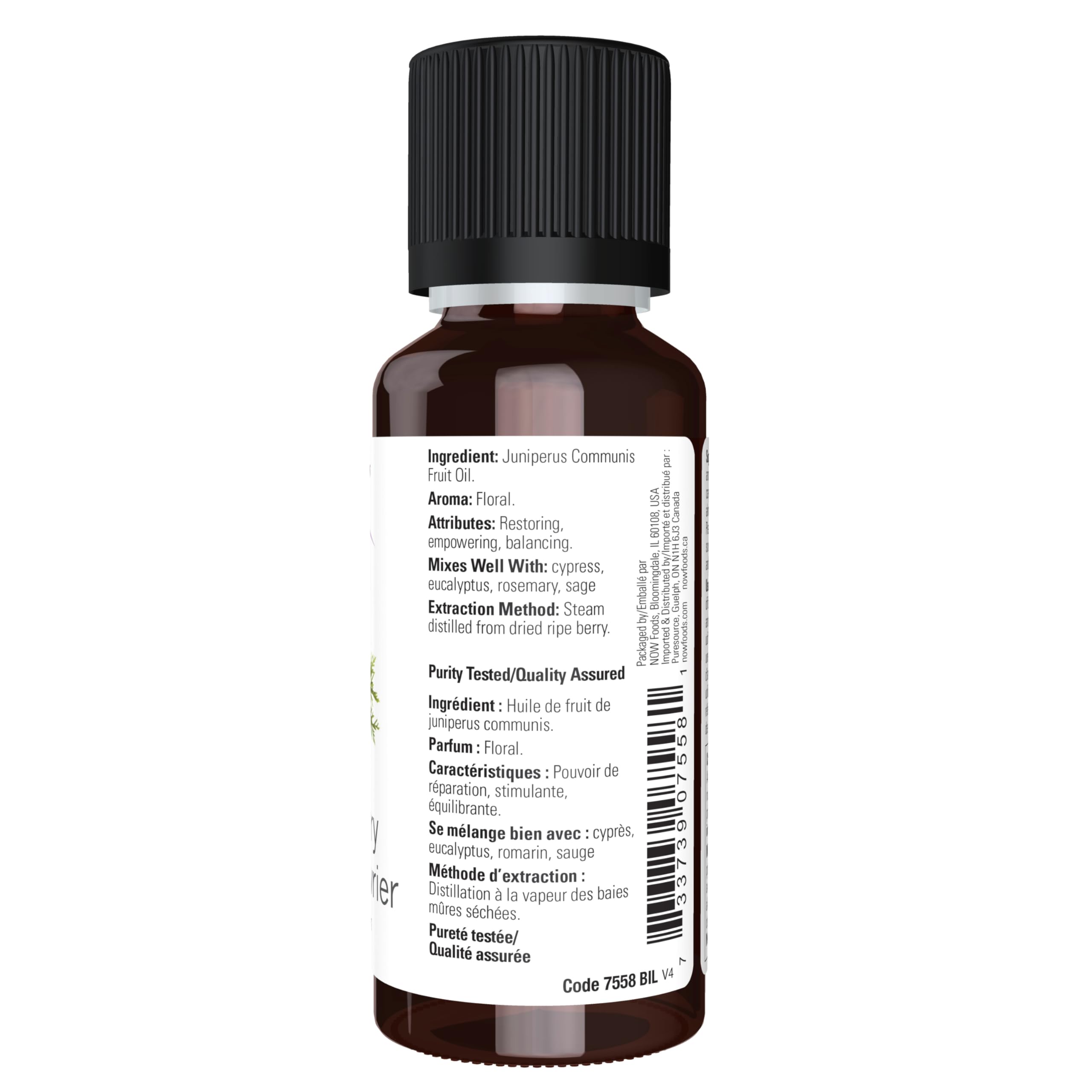 Foto 3 pulgar | Aceite Esencial Now Foods De Bayas De Enebro, 30 Ml, 100% Vegano Puro - Venta Internacional.