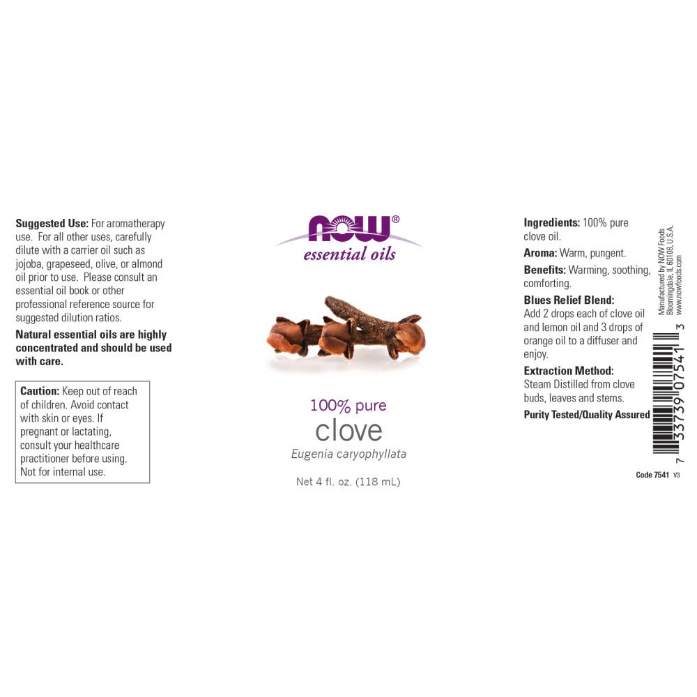 Foto 3 pulgar | Aceite Esencial Now Foods Clove, 118 Ml, Con Gotero De Vidrio - Venta Internacional.