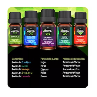 Foto 2 | Kit De 5 Aceites Esenciales Para Difusor Y Aromaterapia Eo Safe Imports Esi-14636-1 Multicolor