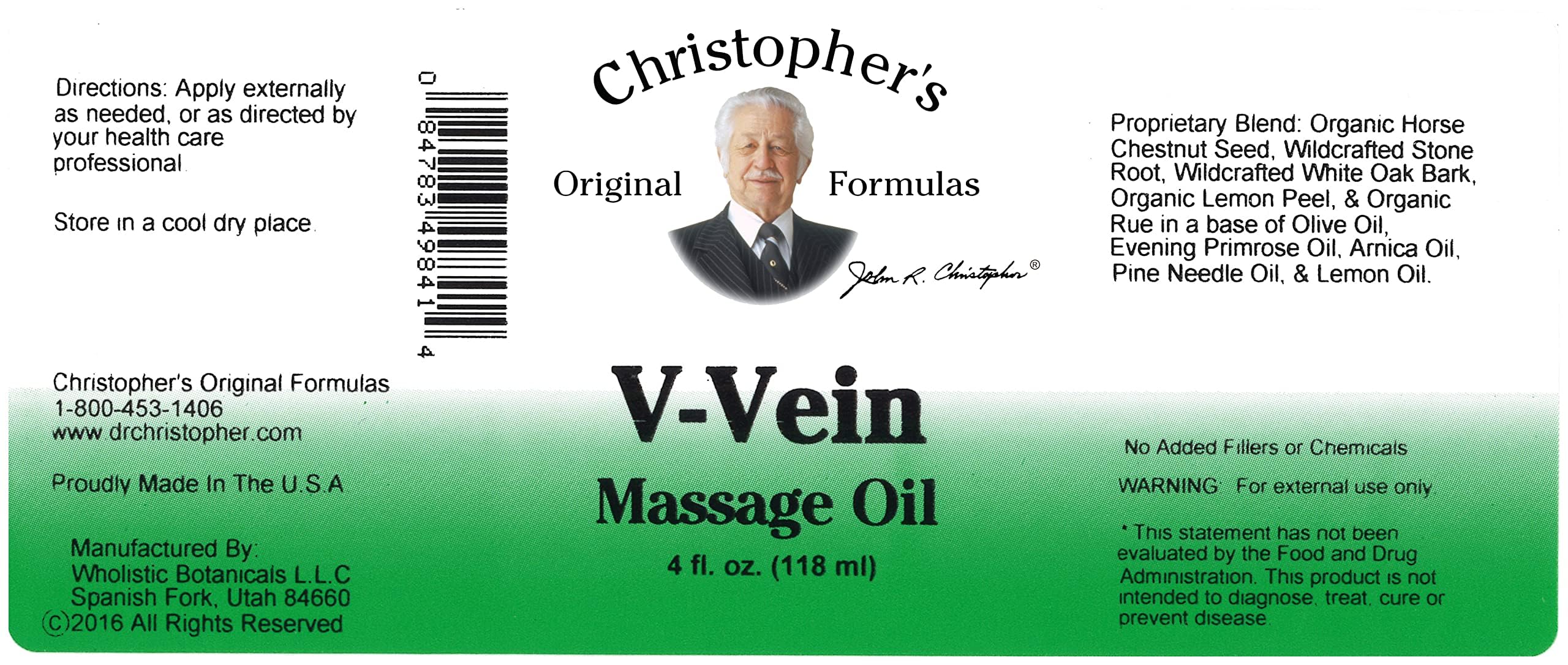 Foto 5 pulgar | Aceite De Masaje Christopher's Original Formulas V-vein 120 Ml - Venta Internacional.