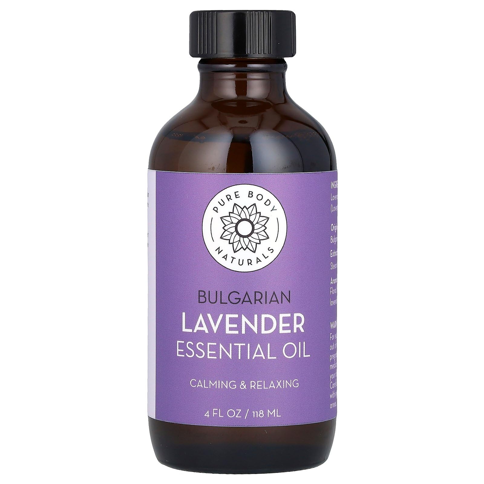 Aceite Esencial Pure Body Naturals De Lavanda Búlgara, 120 Ml - Venta Internacional.