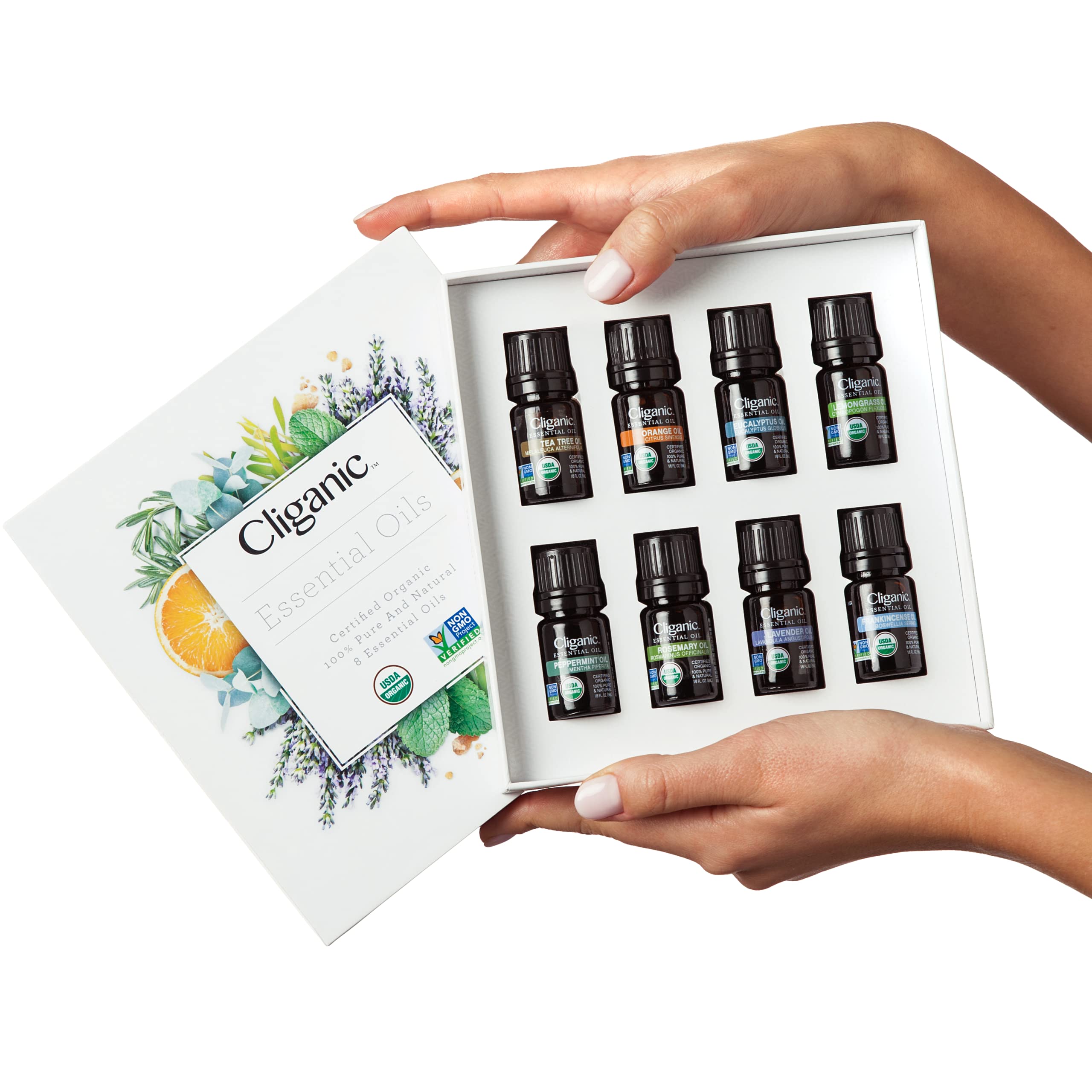 Foto 7 | Set De Regalo De Aceites Esenciales De Aromaterapia Cliganic Top 8 100% Orgánico - Venta Internacional.