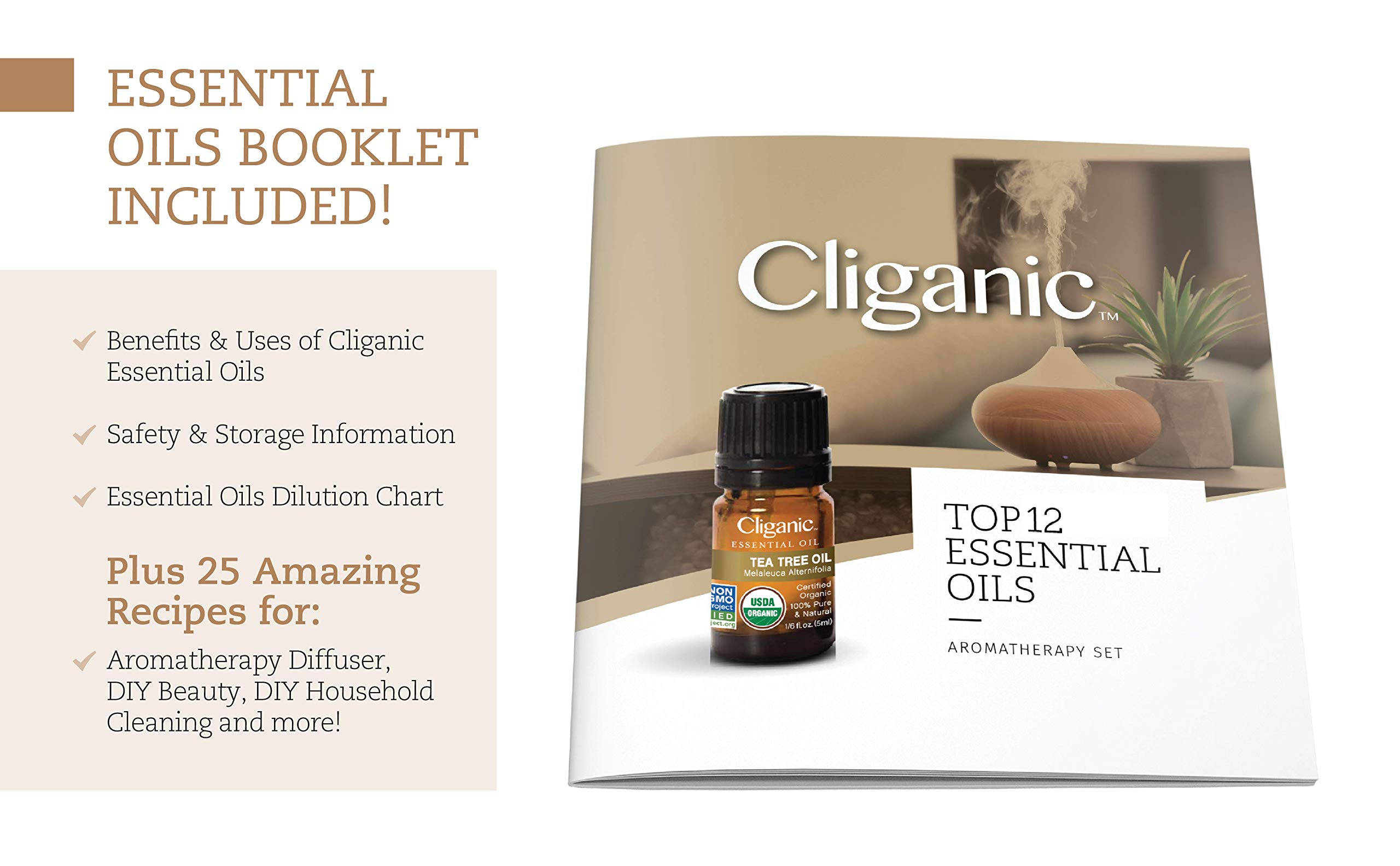 Foto 4 pulgar | Set De Aceites Esenciales De Aromaterapia Cliganic Usda Organic Top 4 - Venta Internacional.