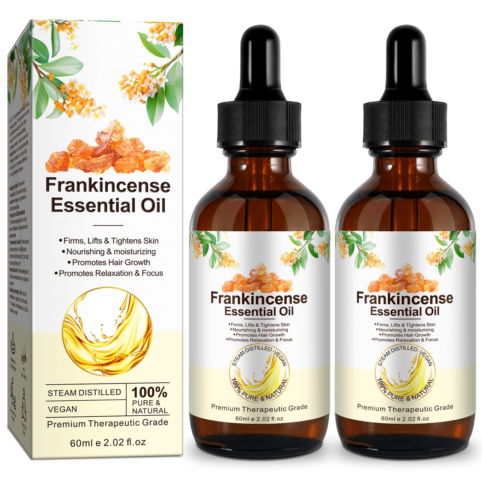Foto 2 pulgar | Aceite Esencial De Incienso Premium, 60 Ml X 2, 100% Puro Y Natural - Venta Internacional.