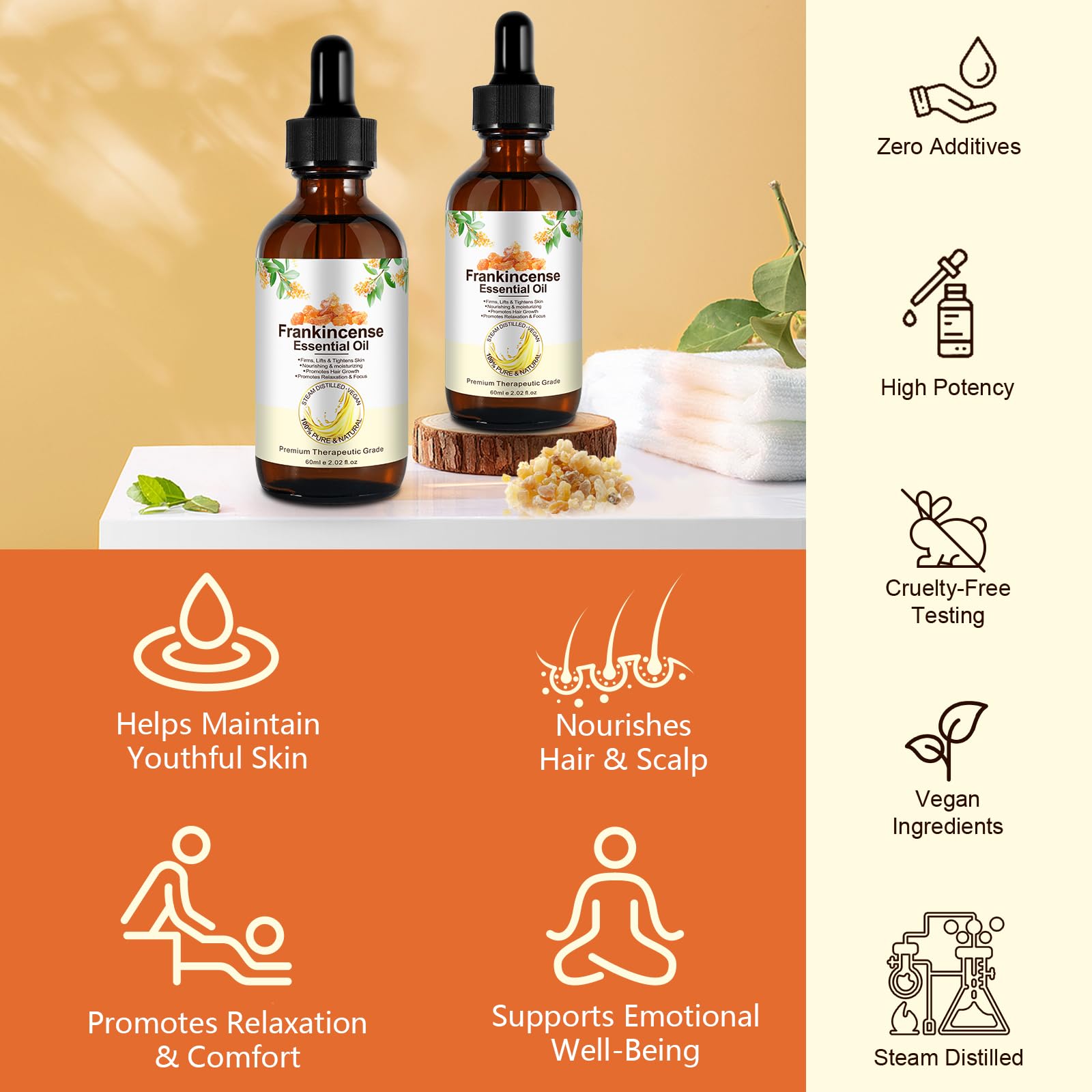 Foto 7 pulgar | Aceite Esencial De Incienso Premium, 60 Ml X 2, 100% Puro Y Natural - Venta Internacional.