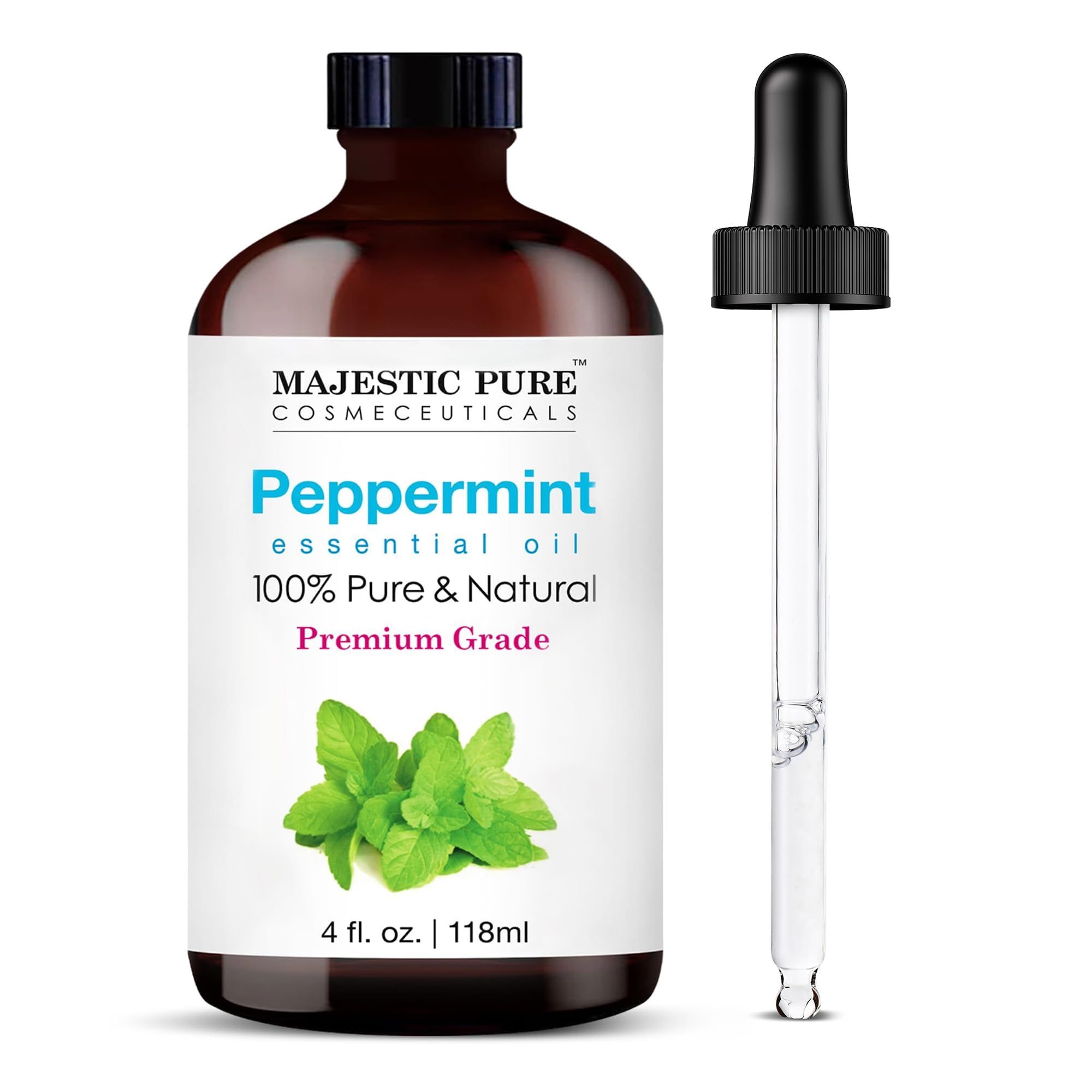 Foto 2 pulgar | Aceite Esencial Majestic Pure Peppermint 120 Ml Con Gotero De Vidrio - Venta Internacional.