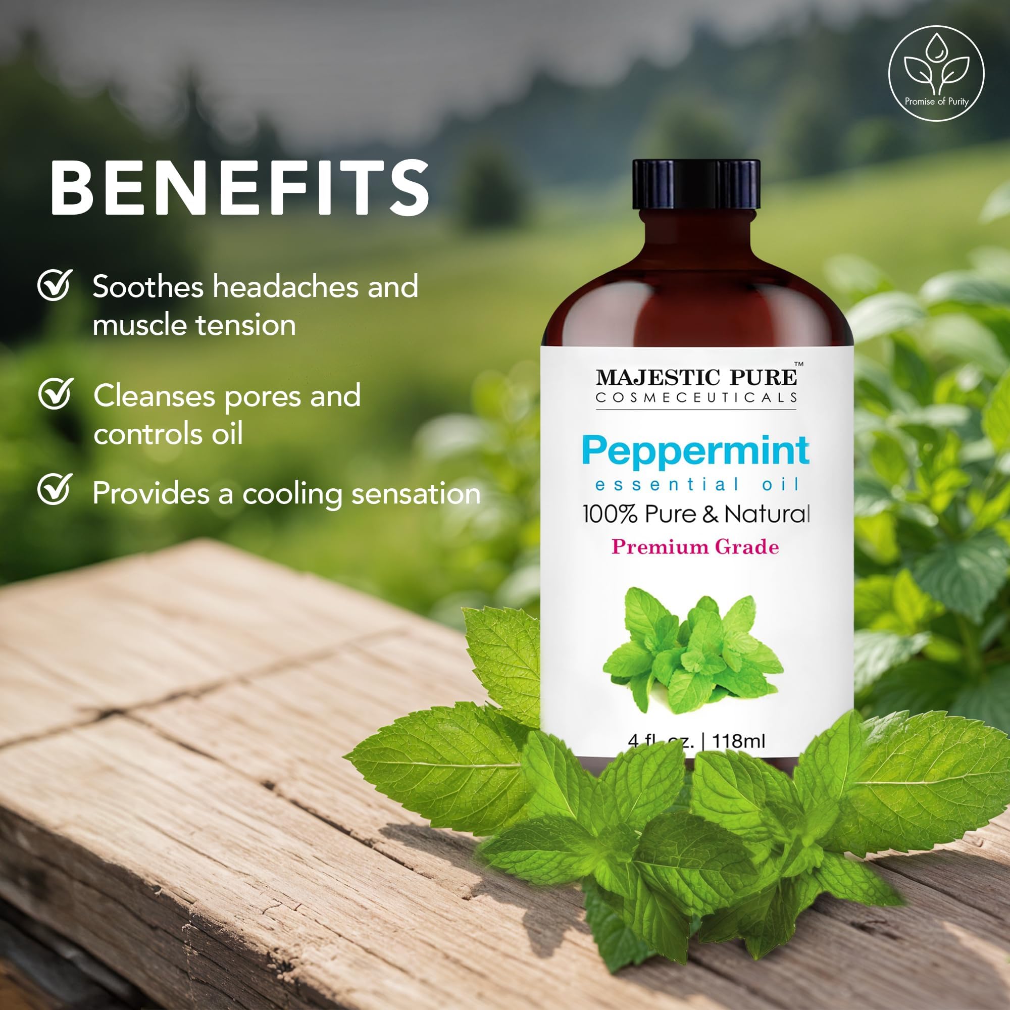 Foto 5 pulgar | Aceite Esencial Majestic Pure Peppermint 120 Ml Con Gotero De Vidrio - Venta Internacional.
