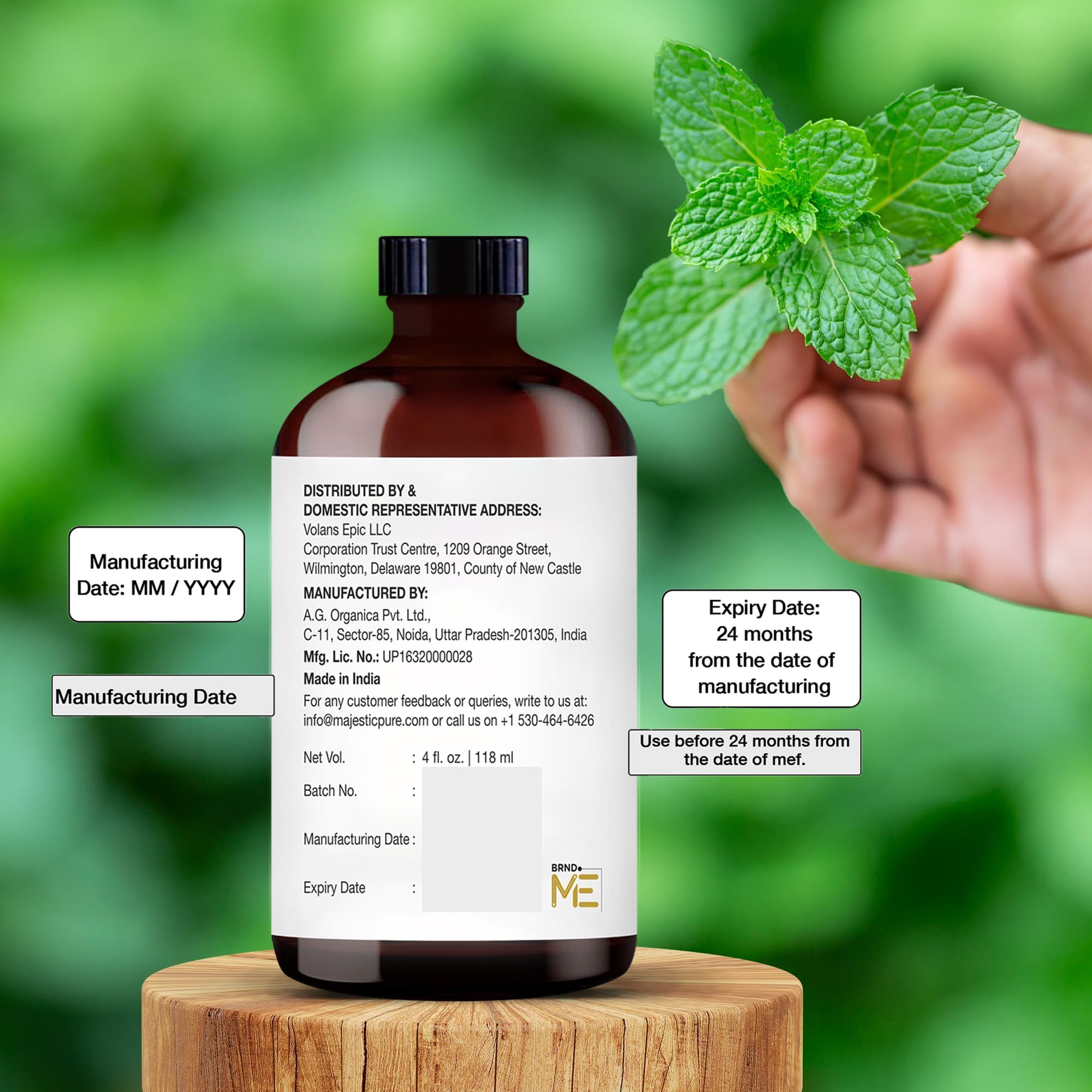 Foto 7 pulgar | Aceite Esencial Majestic Pure Peppermint 120 Ml Con Gotero De Vidrio - Venta Internacional.