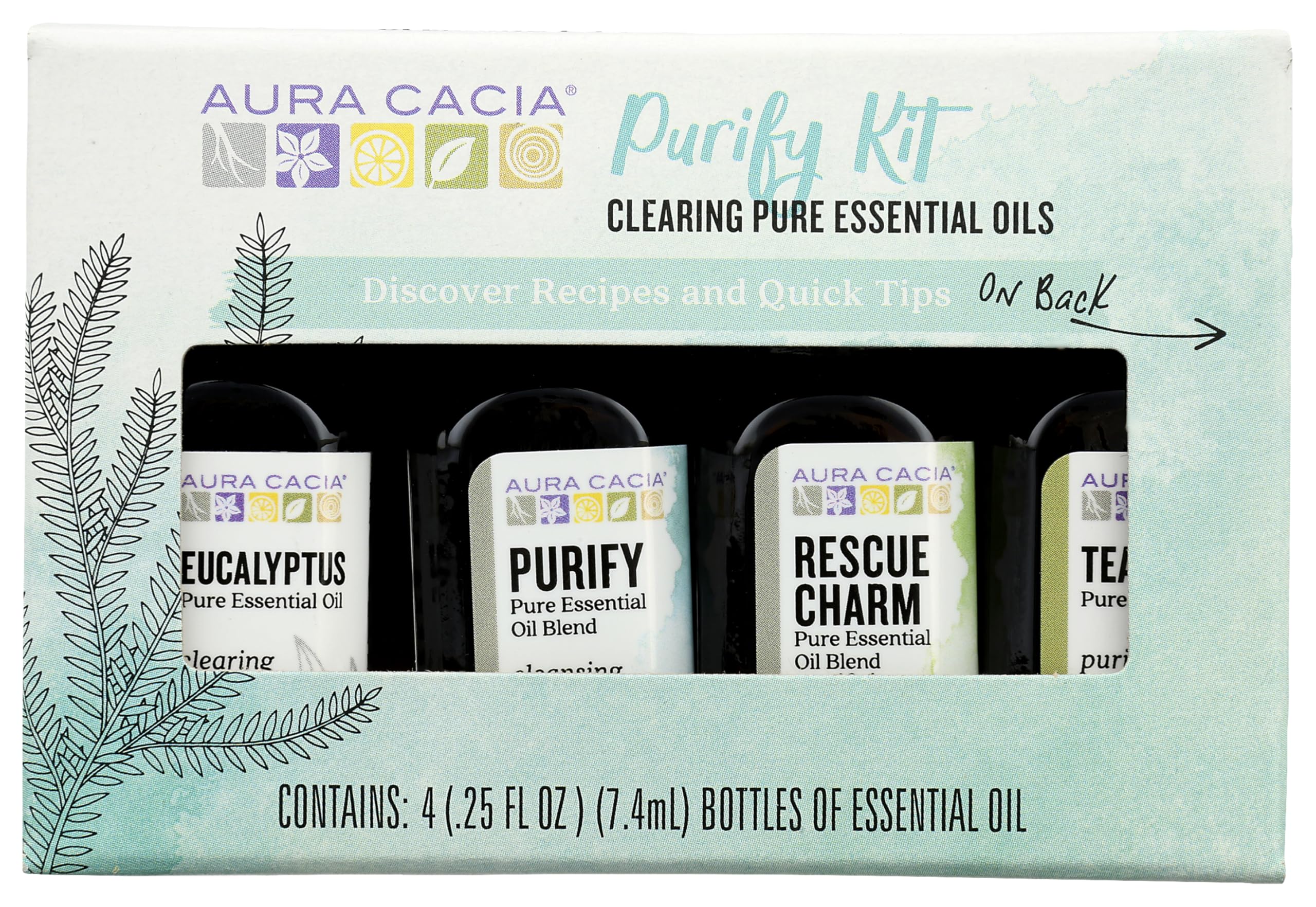 Foto 2 pulgar | Kit De Aceites Esenciales Aura Cacia Purify Con Eucalipto Y Árbol De Té - Venta Internacional.