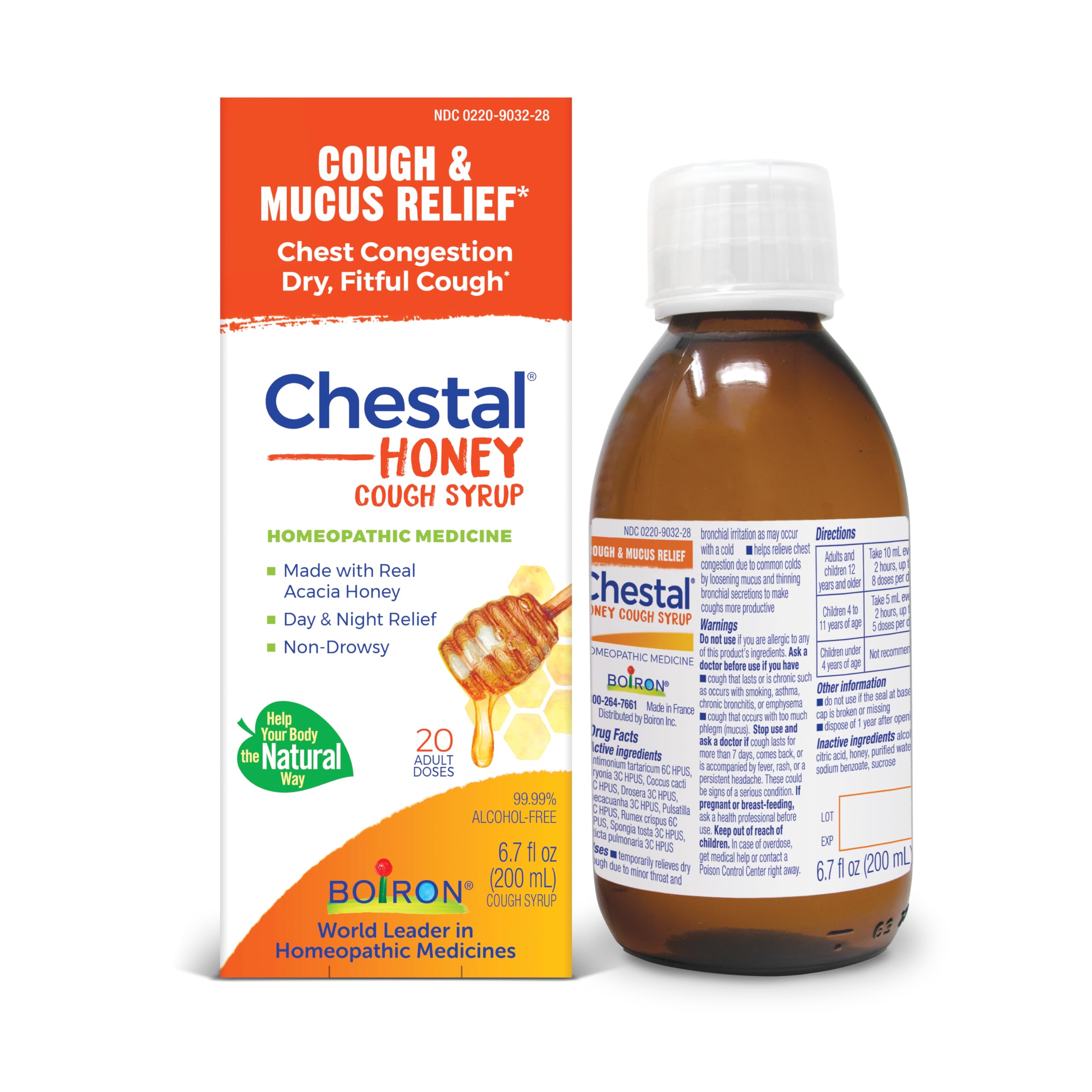 Foto 2 pulgar | Sirope Para La Tos Y El Resfriado Boiron Chestal Honey Para Adultos, 200 Ml - Venta Internacional.