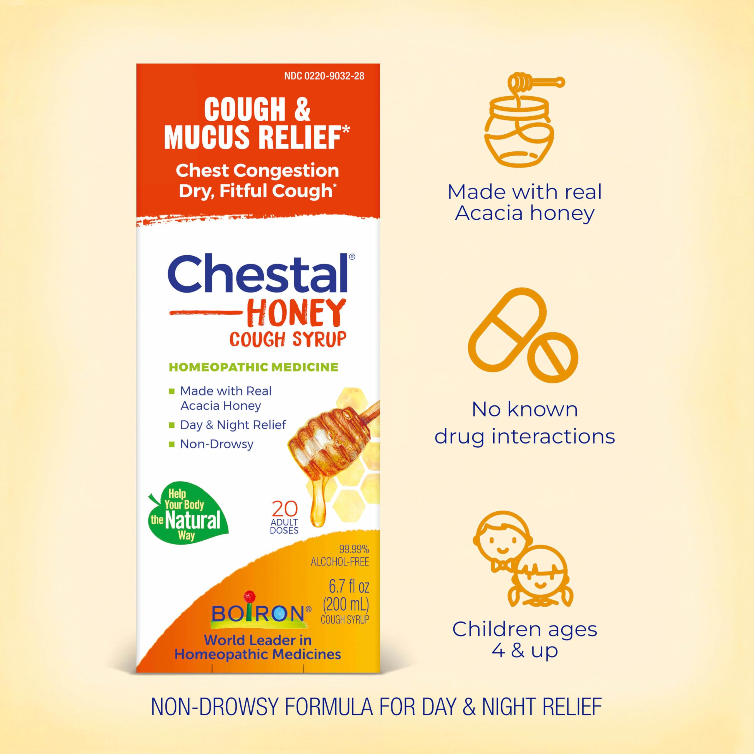 Foto 4 pulgar | Sirope Para La Tos Y El Resfriado Boiron Chestal Honey Para Adultos, 200 Ml - Venta Internacional.